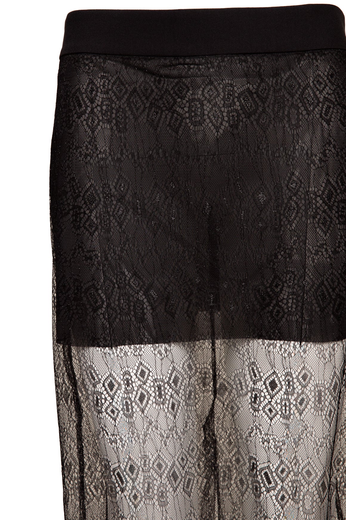 THE FRANKIE SHOP Black Lace Sheer Midi Skirt (Sz. M)
