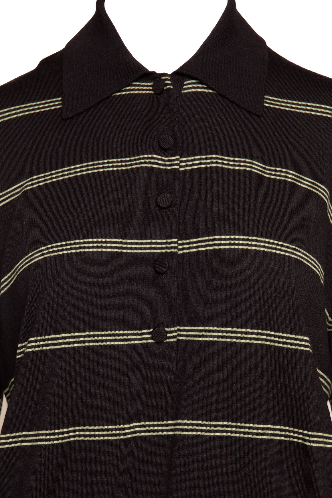 DRIES VAN NOTEN Black Striped Rugby Sweater (Sz. M)
