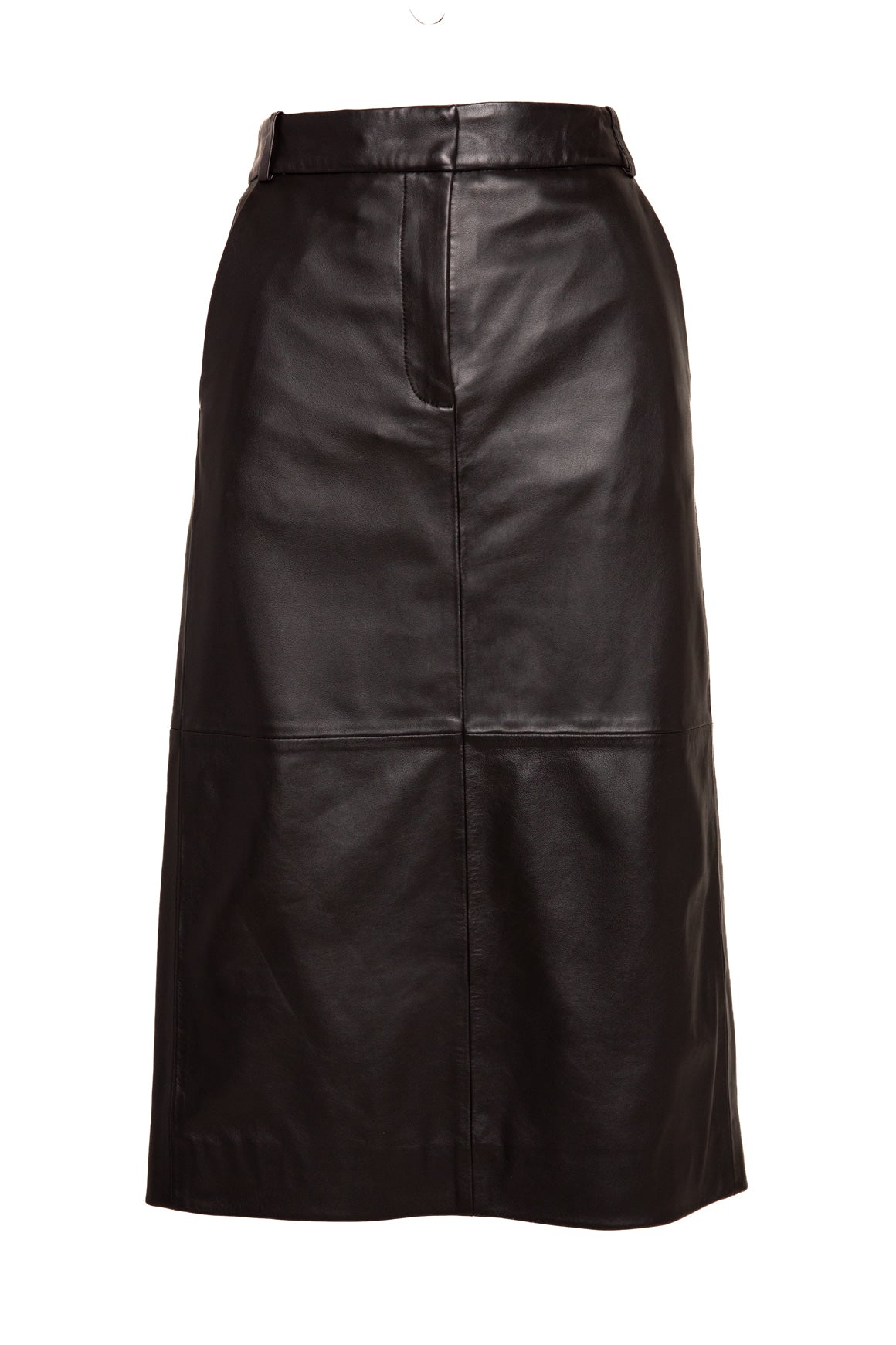 TIBI Black Leather Midi Skirt (Sz. 0)