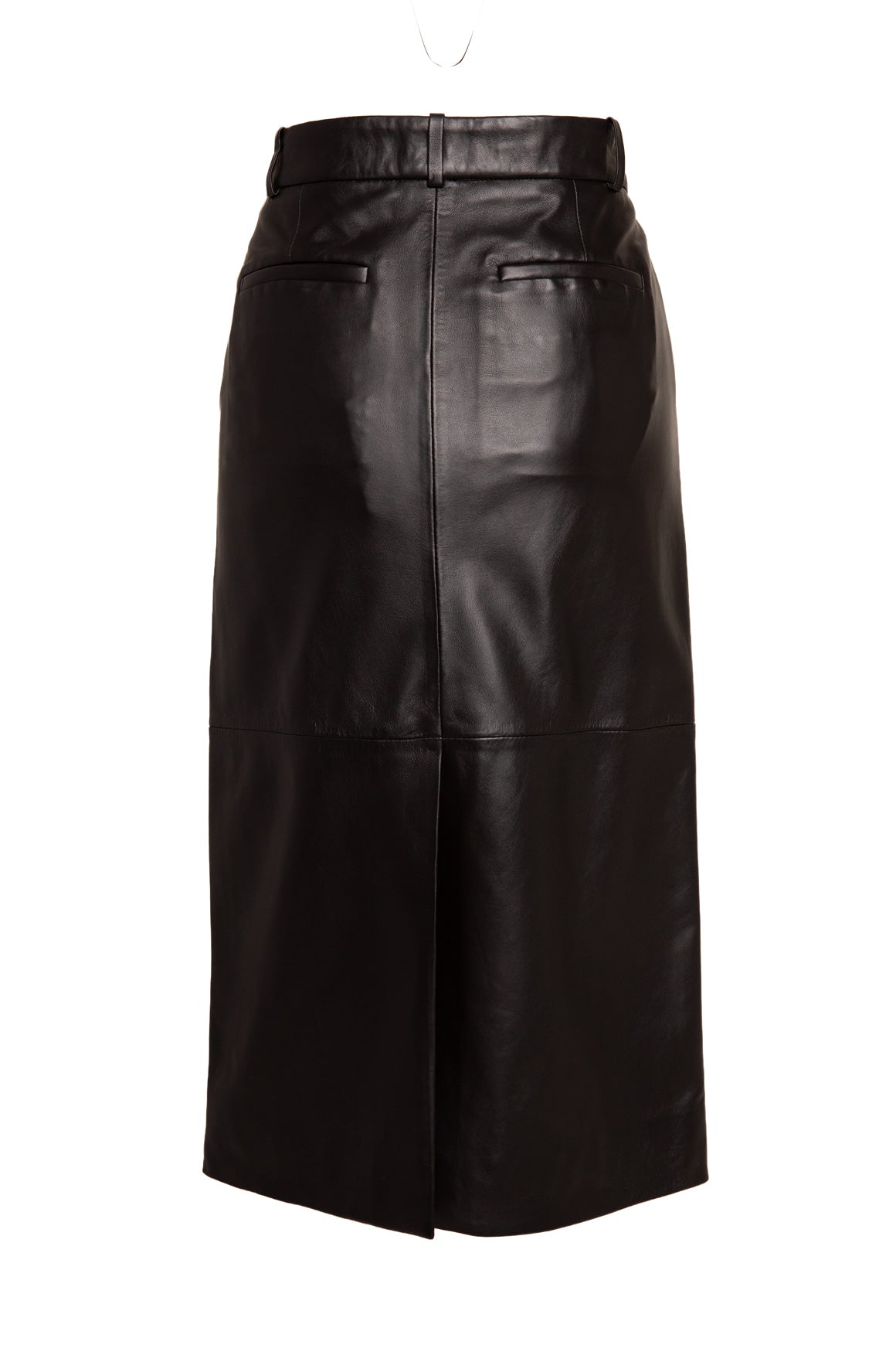 TIBI Black Leather Midi Skirt (Sz. 0)