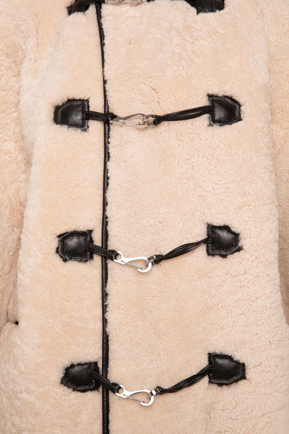 TOTEME Shearling & Leather Toggle & Hook Coat (Sz.M/L)