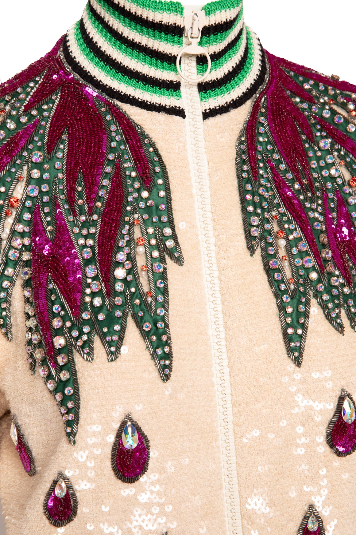 GUCCI Rhinestone Sequin Zip Up Jacket (Sz.S)