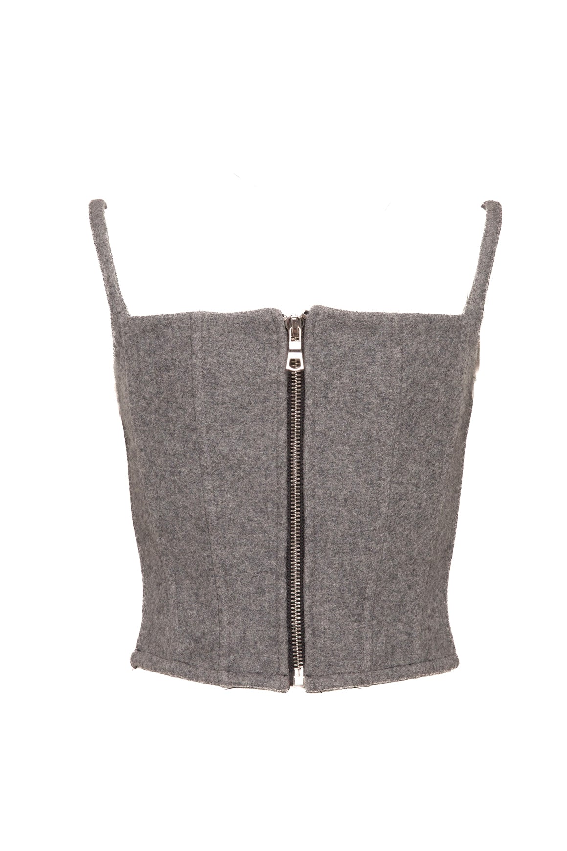 LAQUAN SMITH Grey Wool Bustier Tank (Sz. M)