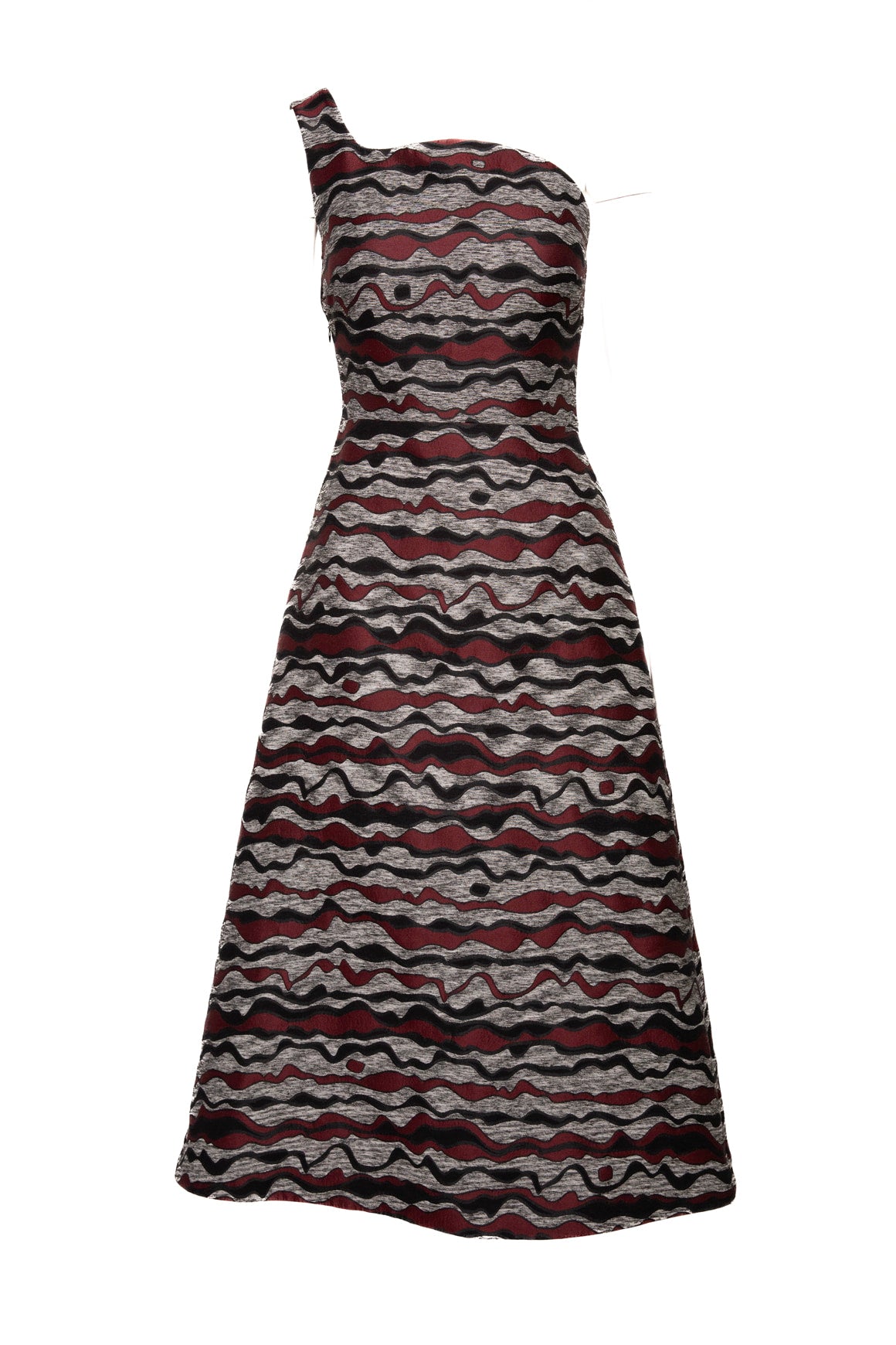 ROSKANDA Printed One Shoulder Gown (Sz.8/US 4)