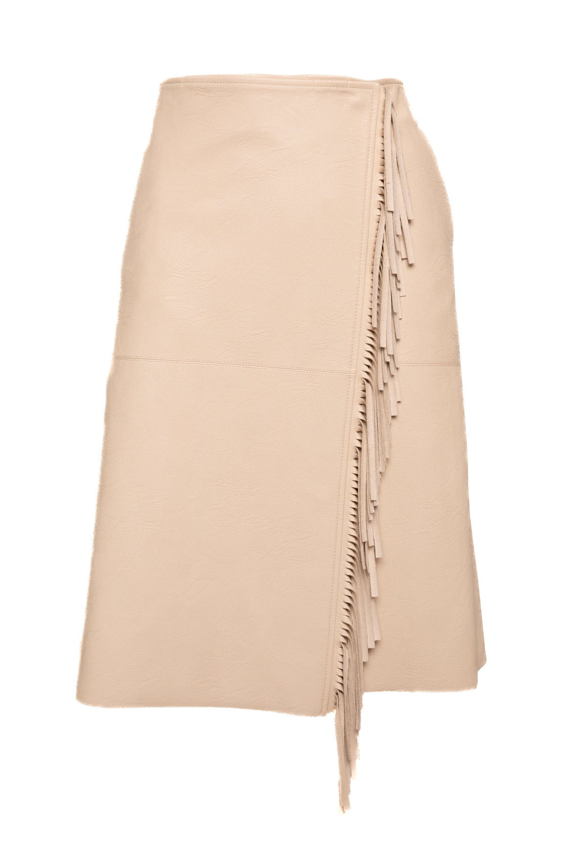 STELLA MCCARTNEY Fringe Faux Leather Wrap Midi Skirt (Sz.40/8)