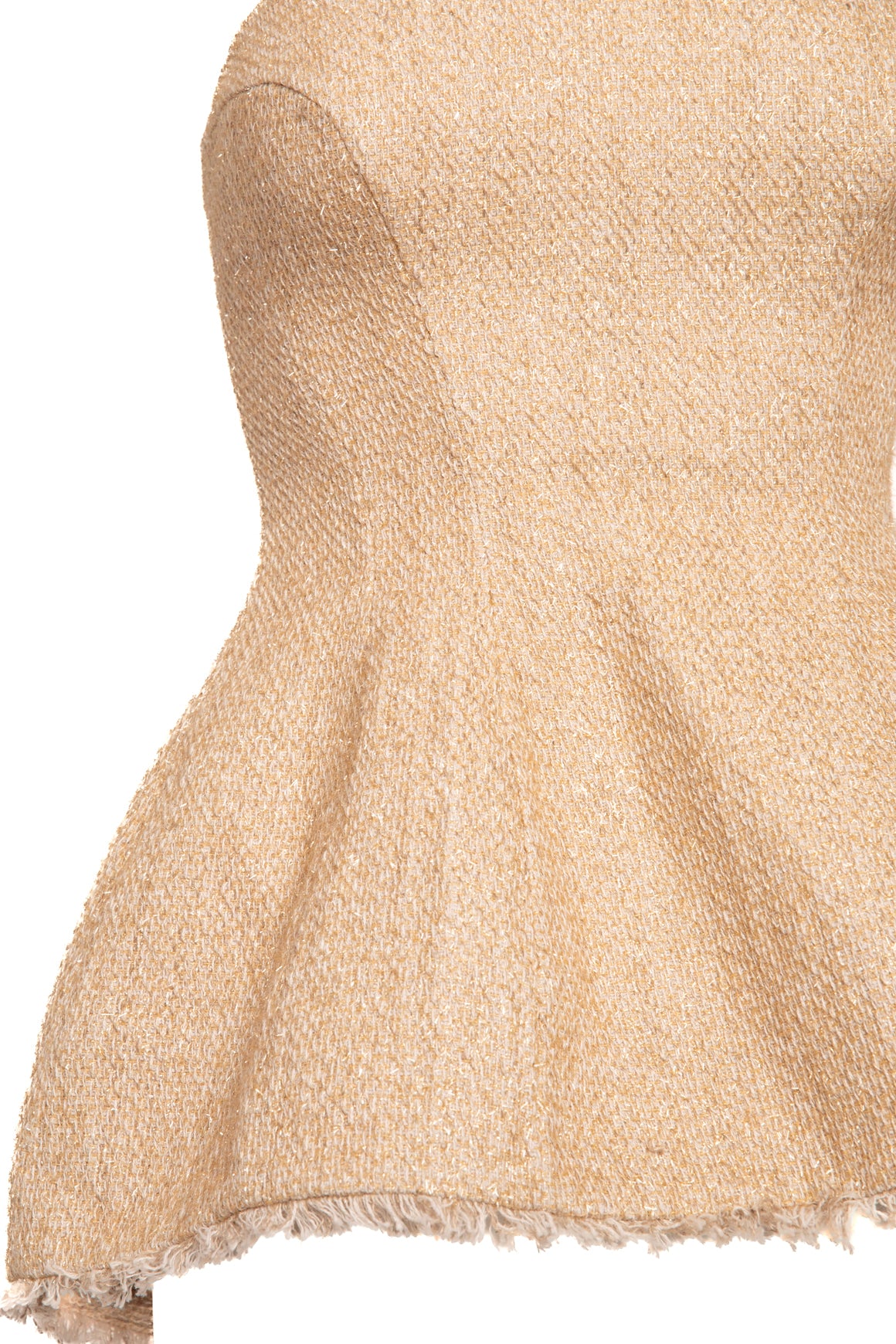 ROSIE ASSOULIN Gold & Cream Bustier Lamp Top (Sz. 2)