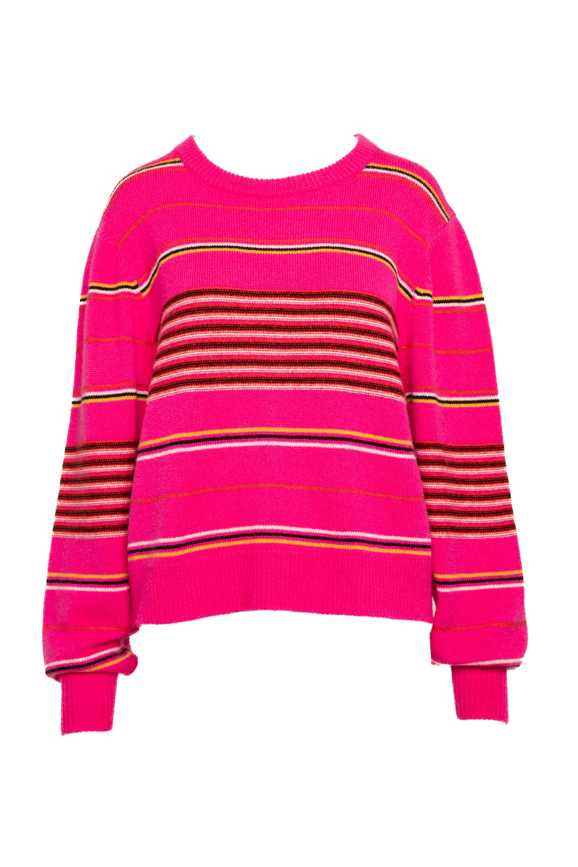 THE ELDER STATESMAN Pink Striped Cashmere Sweater (Sz.L)