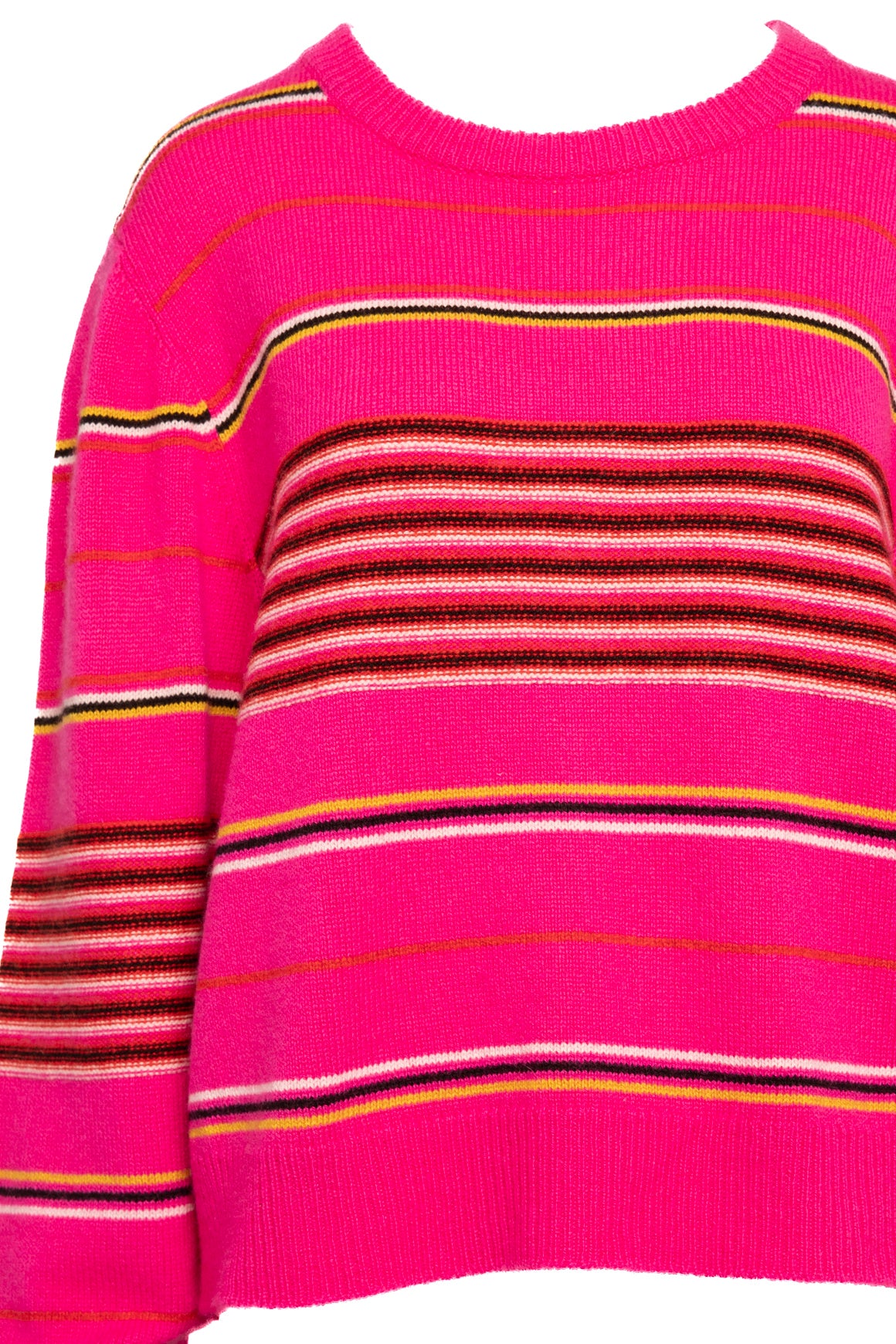THE ELDER STATESMAN Pink Striped Cashmere Sweater (Sz.L)
