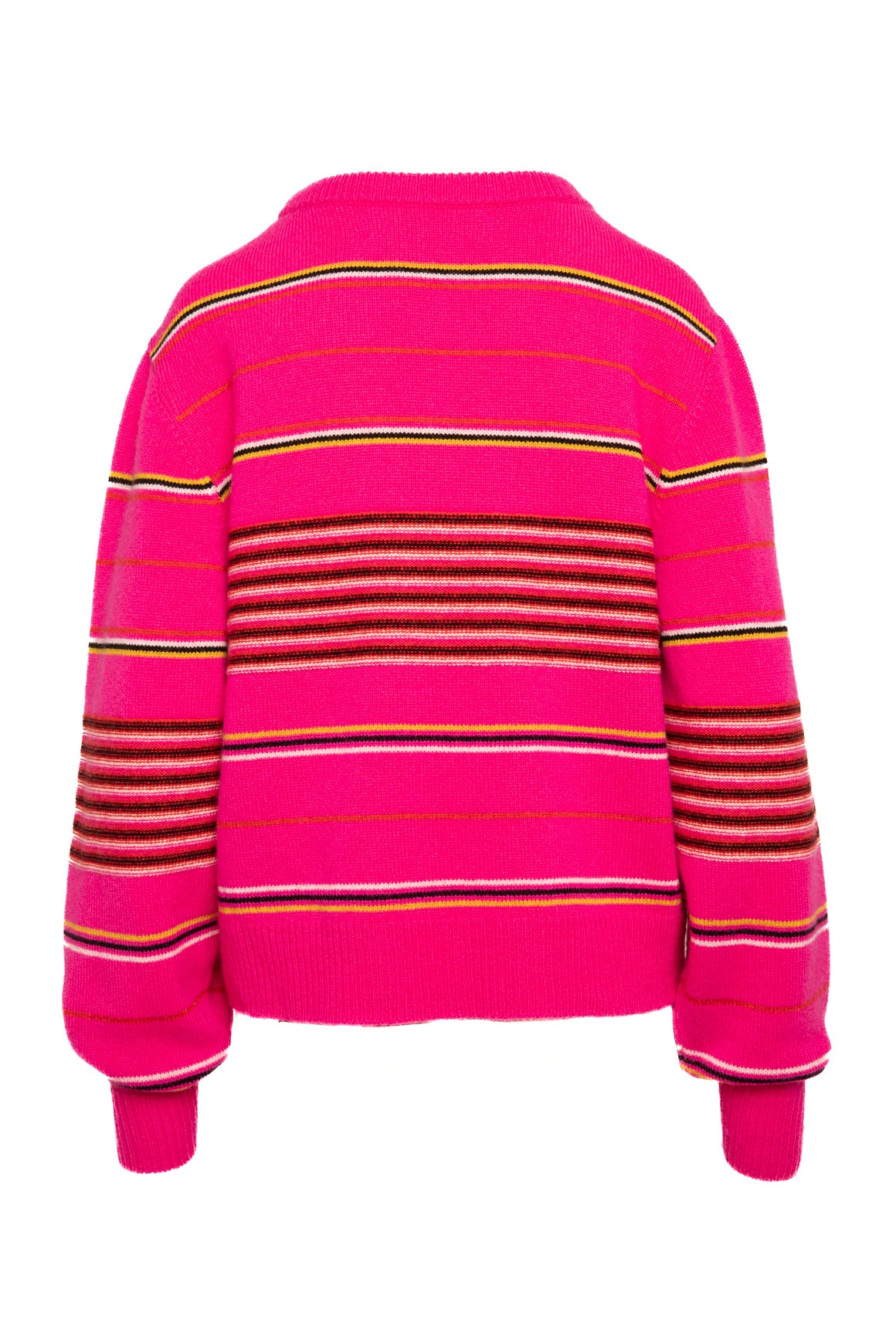 THE ELDER STATESMAN Pink Striped Cashmere Sweater (Sz.L)