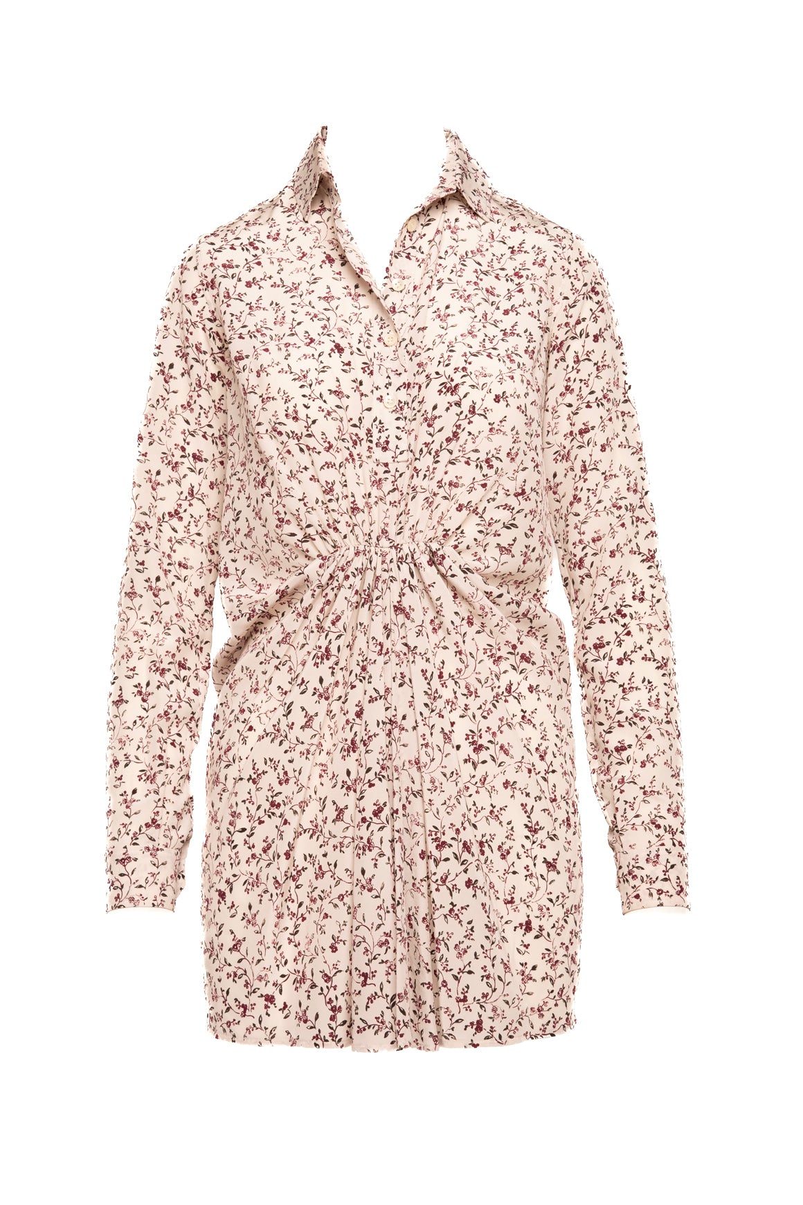 SAINT LAURENT Floral Silk Mini Shirt Dress (Sz.34/0)