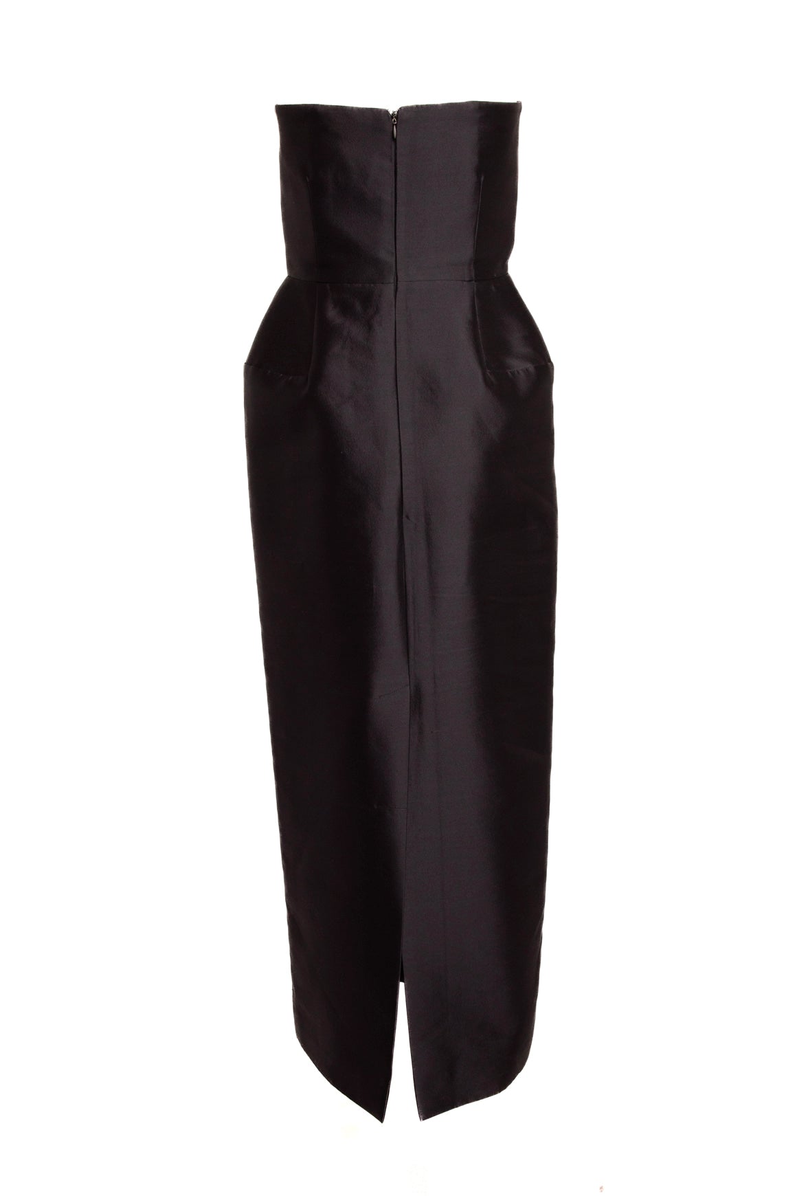 GABRIELLA HEARST Dark Navy Silk Strapless Gown (Sz.42/6)