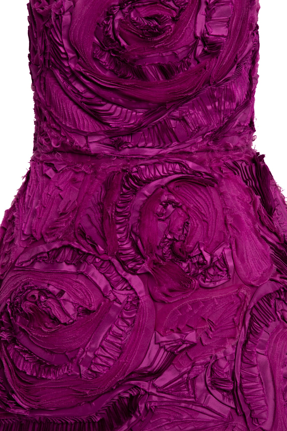 OSCAR DE LE RENTA Magenta Floral Applique Mini Dress (Sz.S)