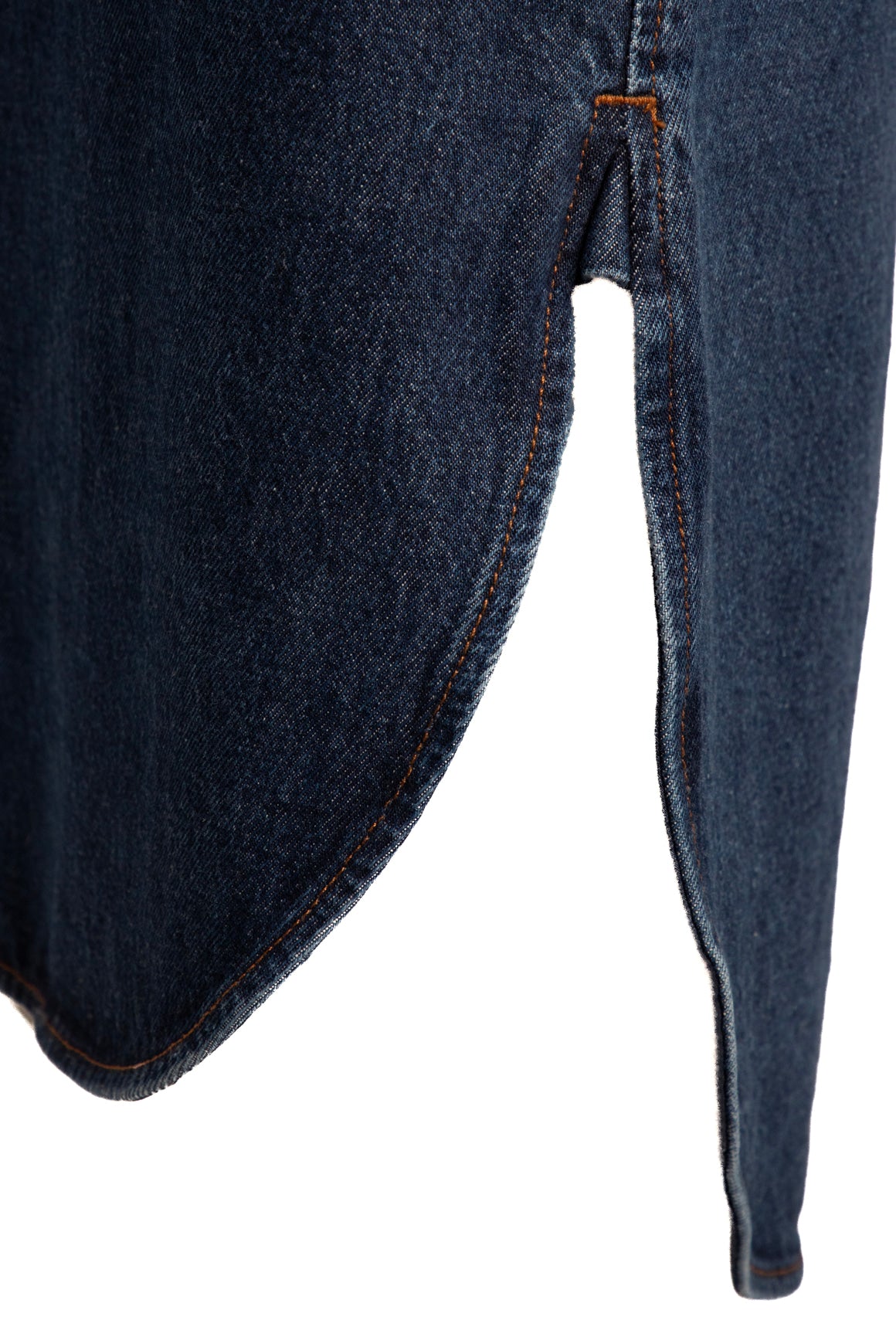 TOTEME Indigo Scallop Hem Denim Midi Skirt (Sz.36/0)