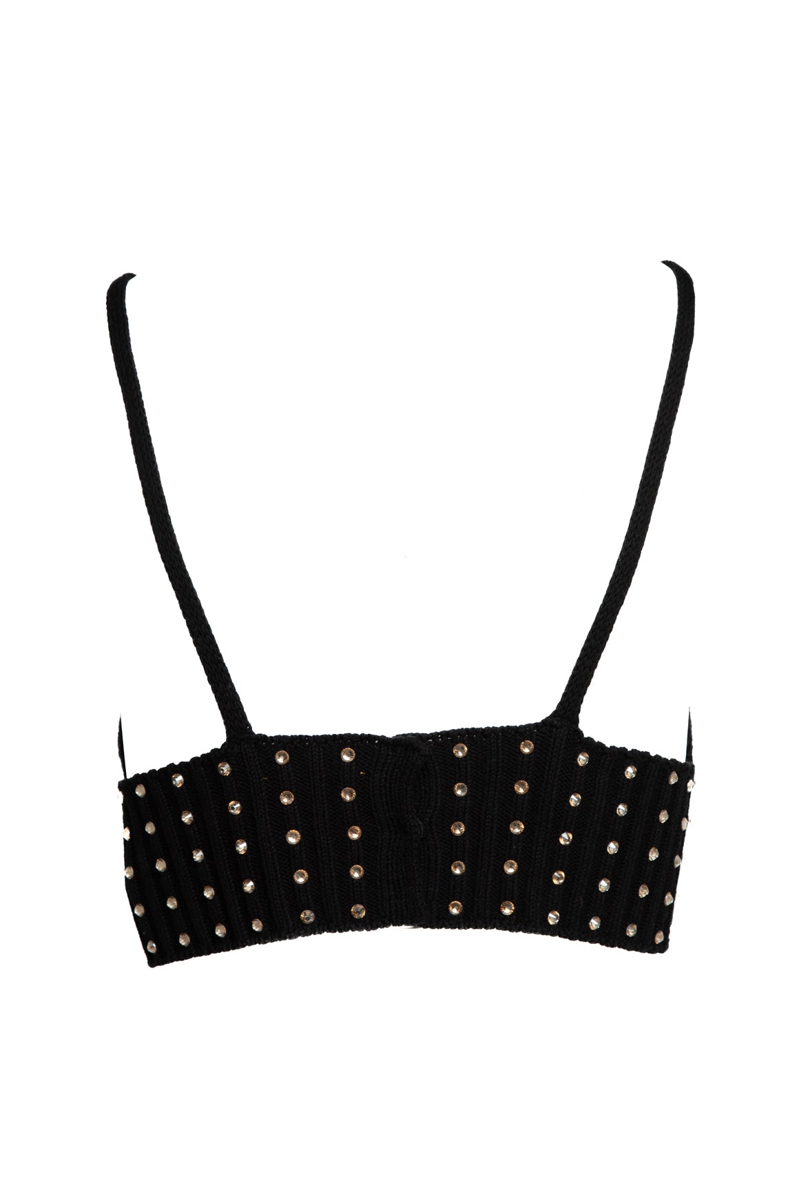 FORTE FORTE Black Crystal Embellished Knit Bralette (Sz.2/M)