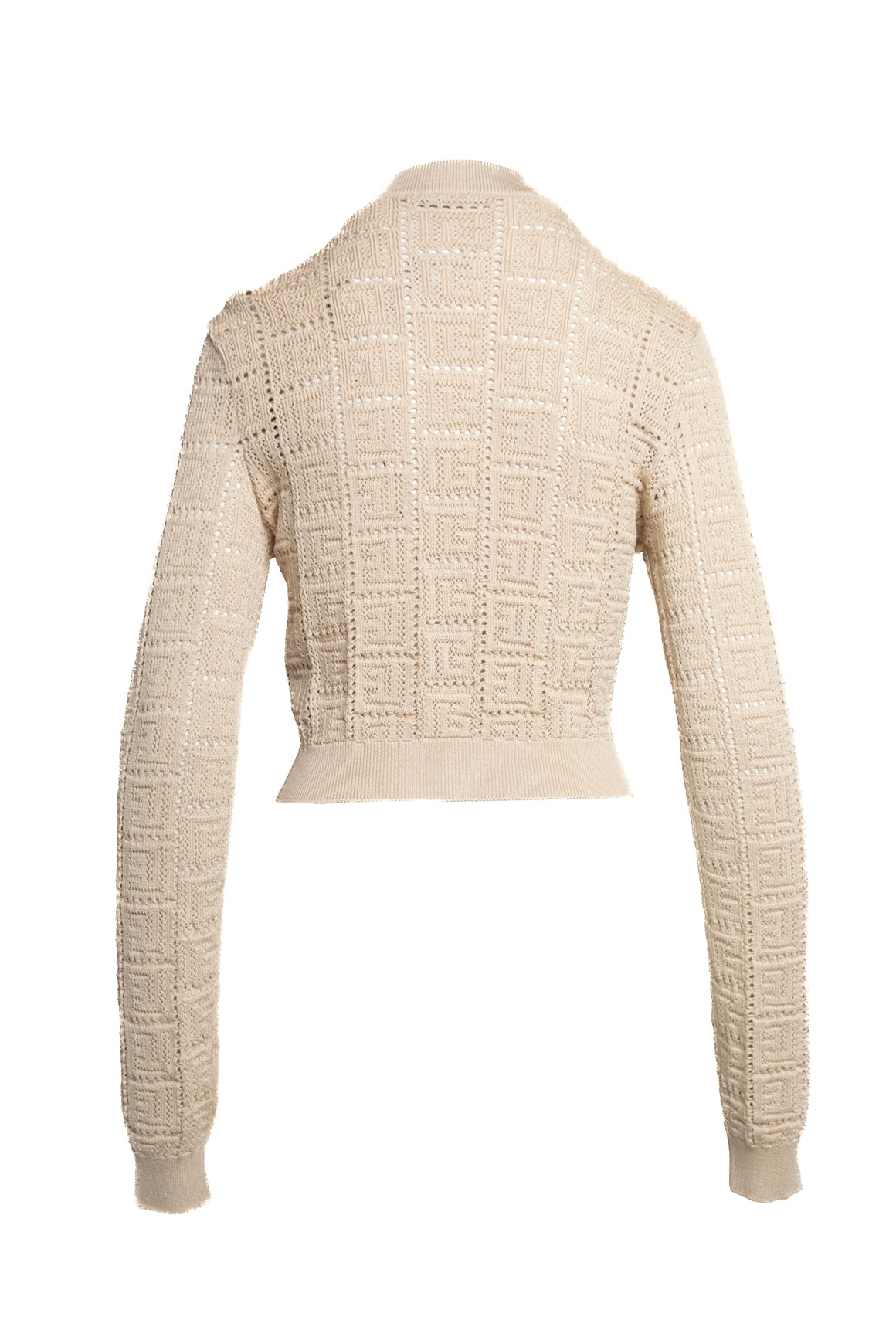 BALMAIN Oat Open Knit Gold Button Cardigan (Sz.40/2)