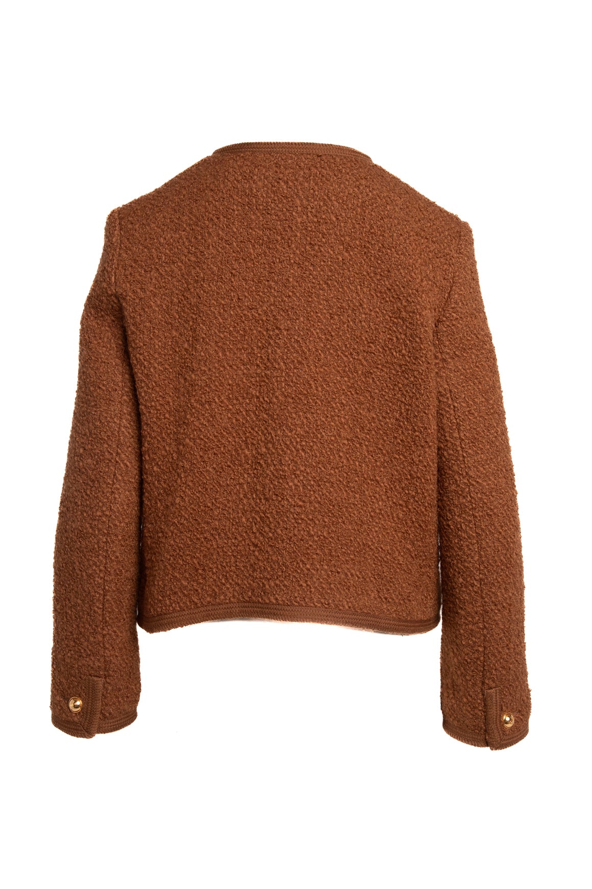 CELINE Brown Tweed Wool Cropped Jacket (Sz.40/8)