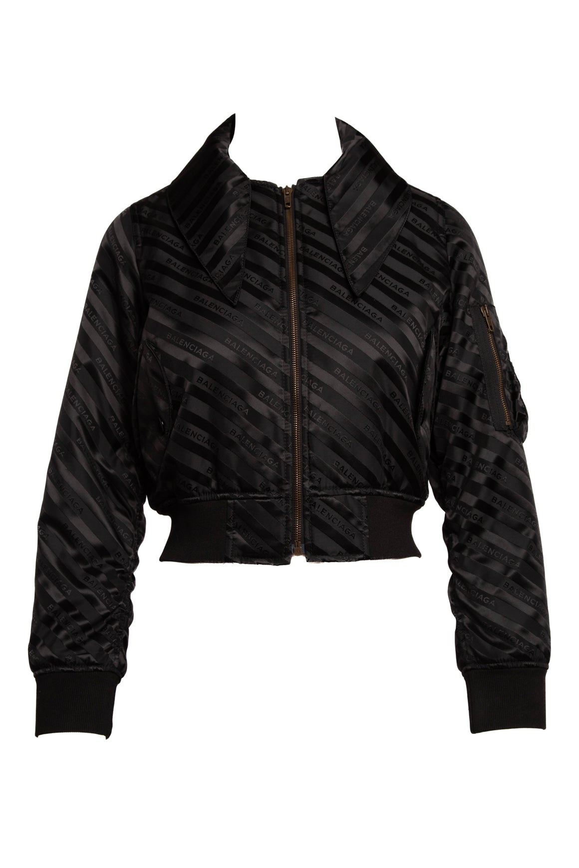 BALENCIAGA Black Logo Bomber Jacket (Sz. 34/XS)