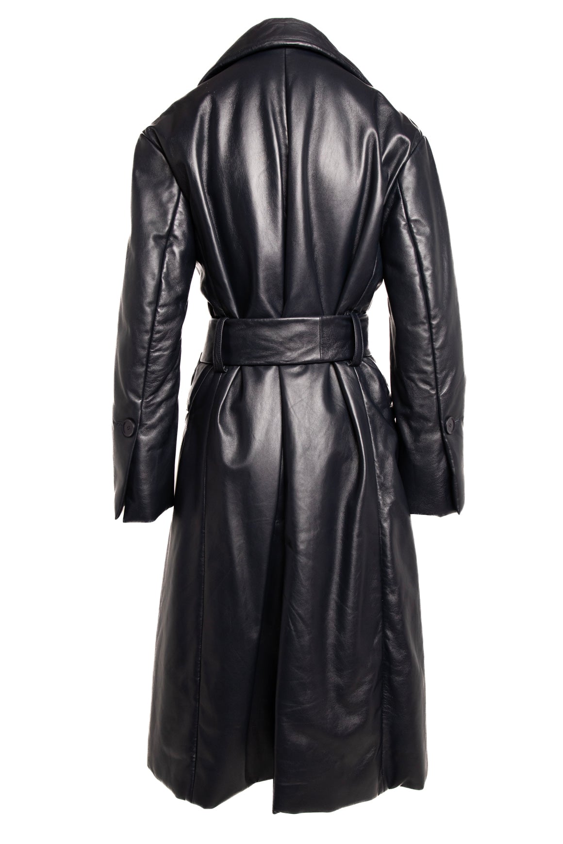PROENZA SCHOULER Navy Leather Trench Coat (Sz. 4)