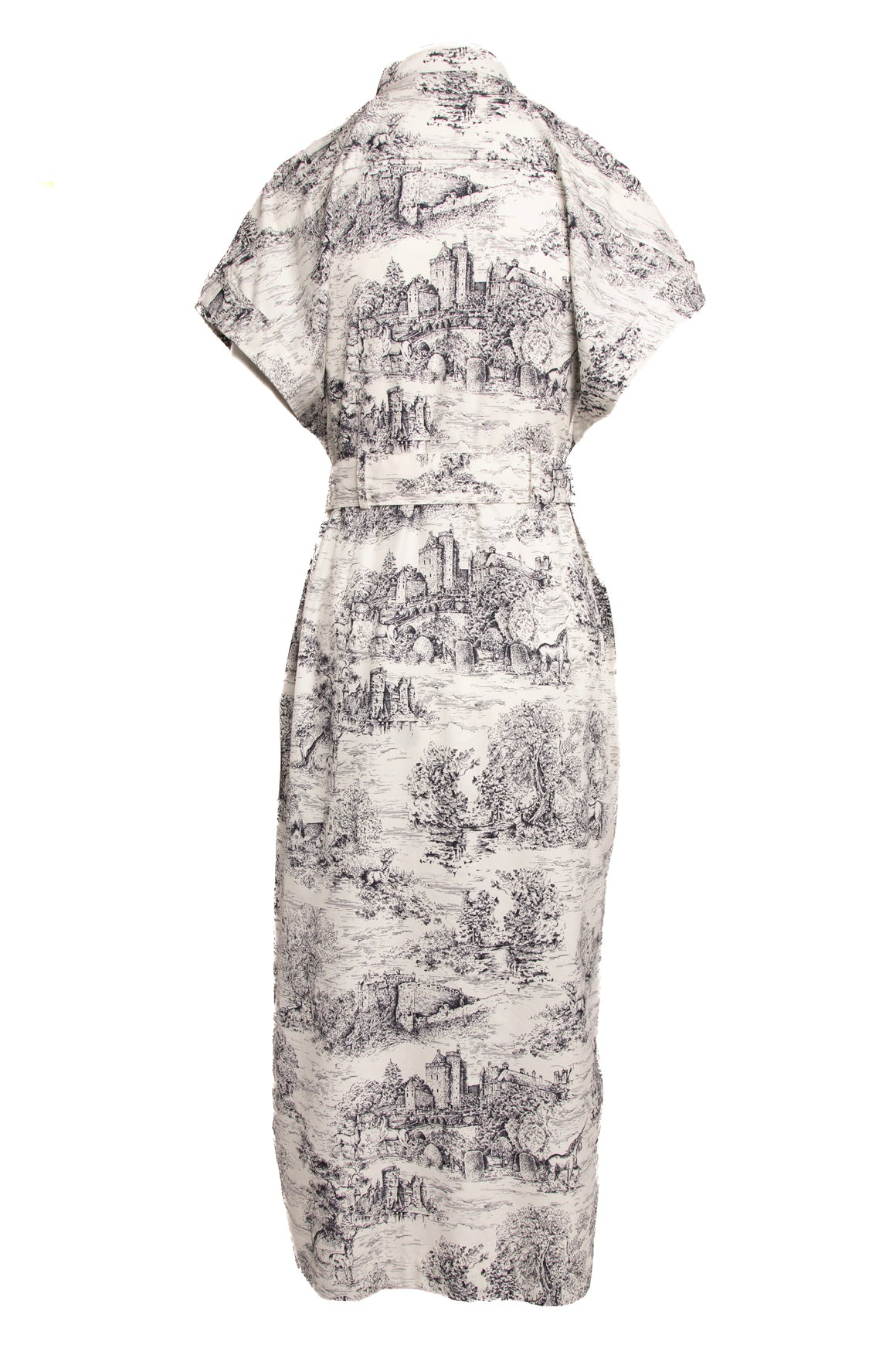 CHRISTIAN DIOR White Printed Midi Dress (Sz. 10)