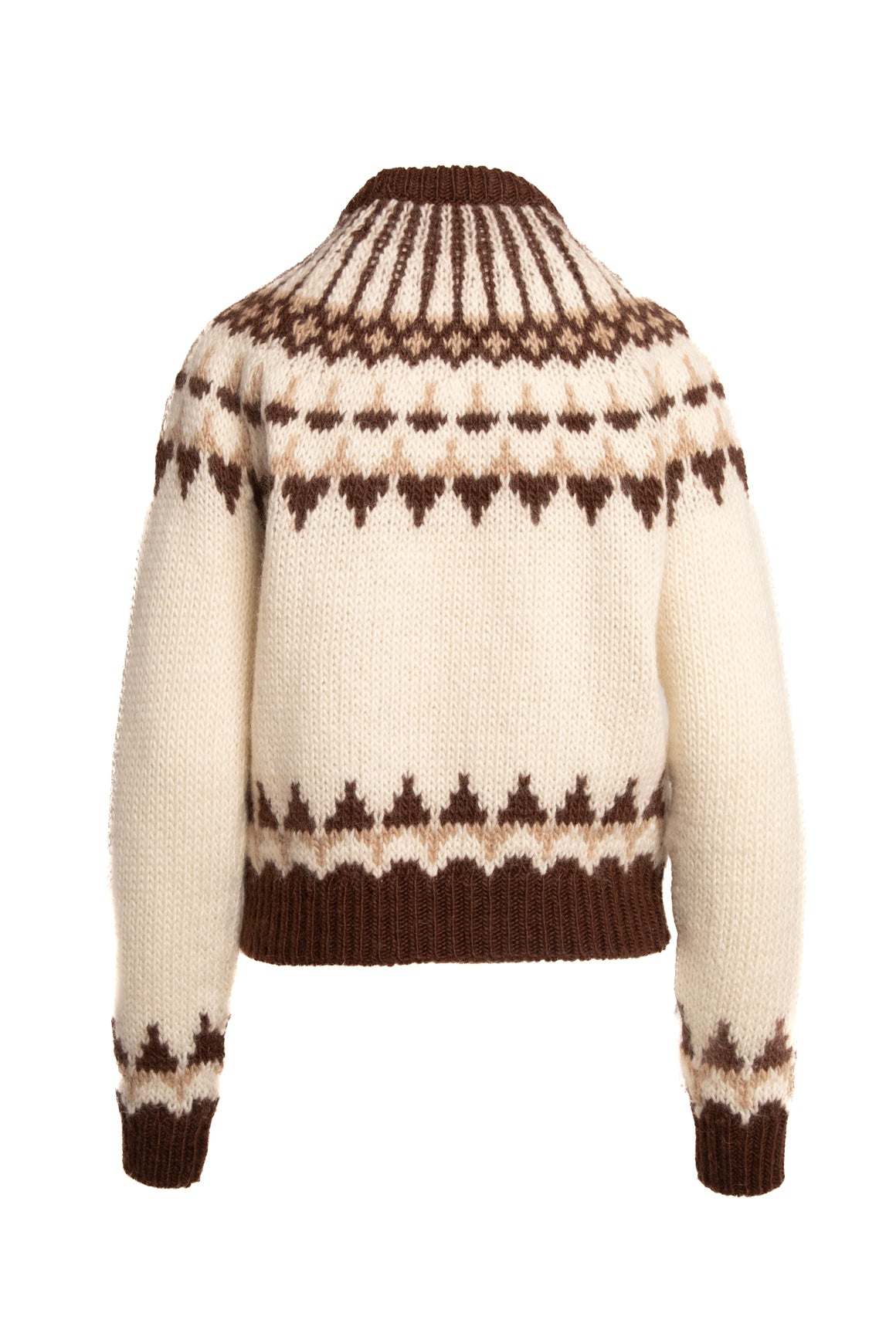 SAINT LAURENT Cream & Brown Mohair Sweater (Sz.XS)