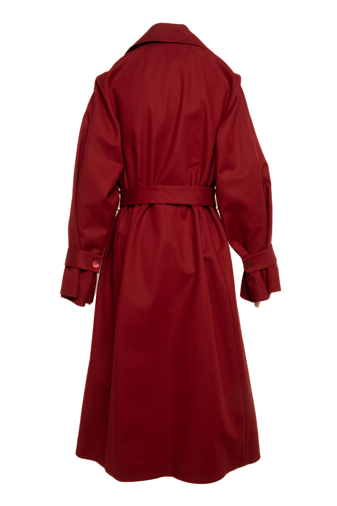 THE ROW Red Oversized Belted Trench Jacket (Sz. M)