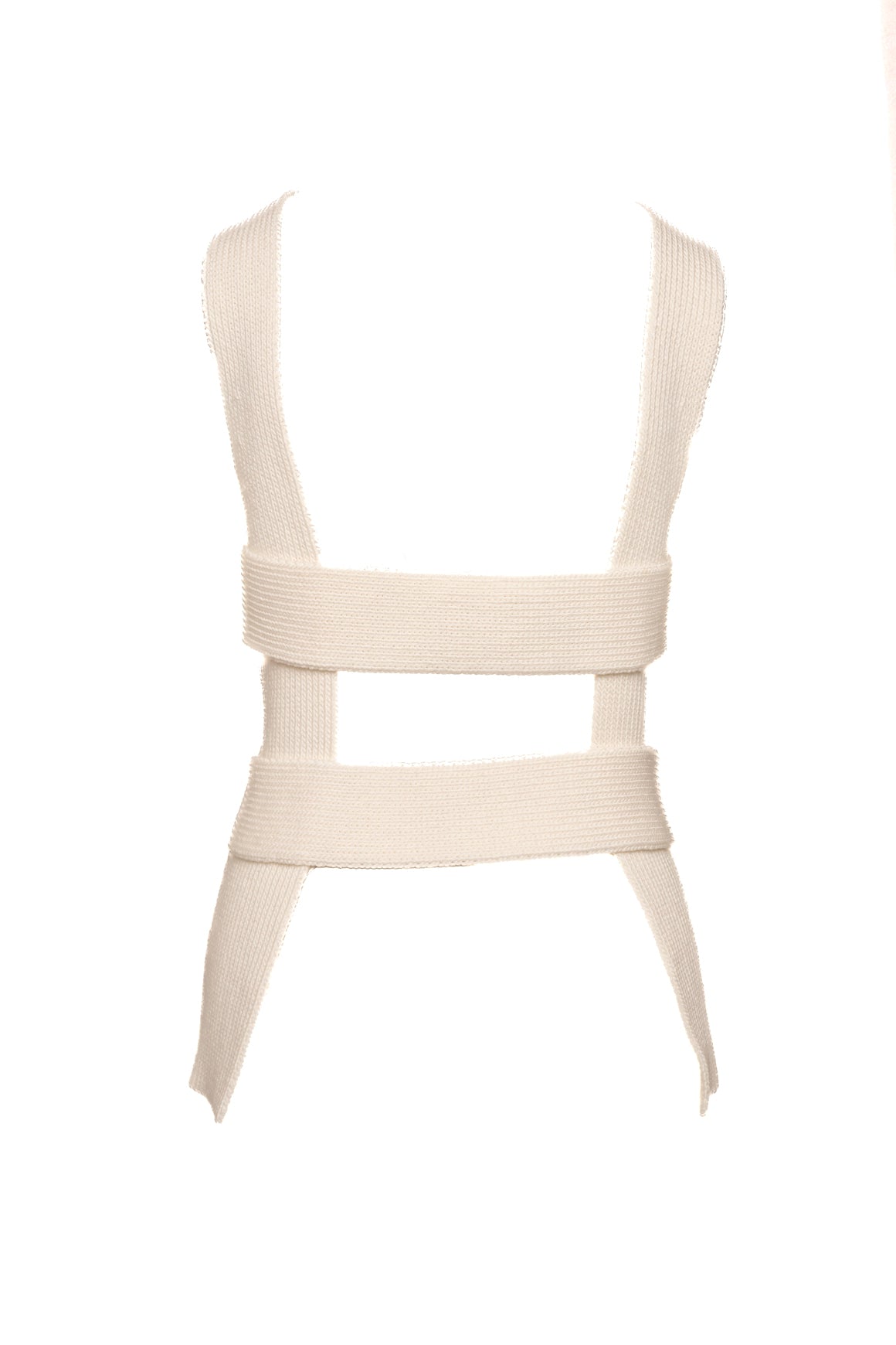 KHAITE Cream Knit Open-Back Tank Top (Sz. L)