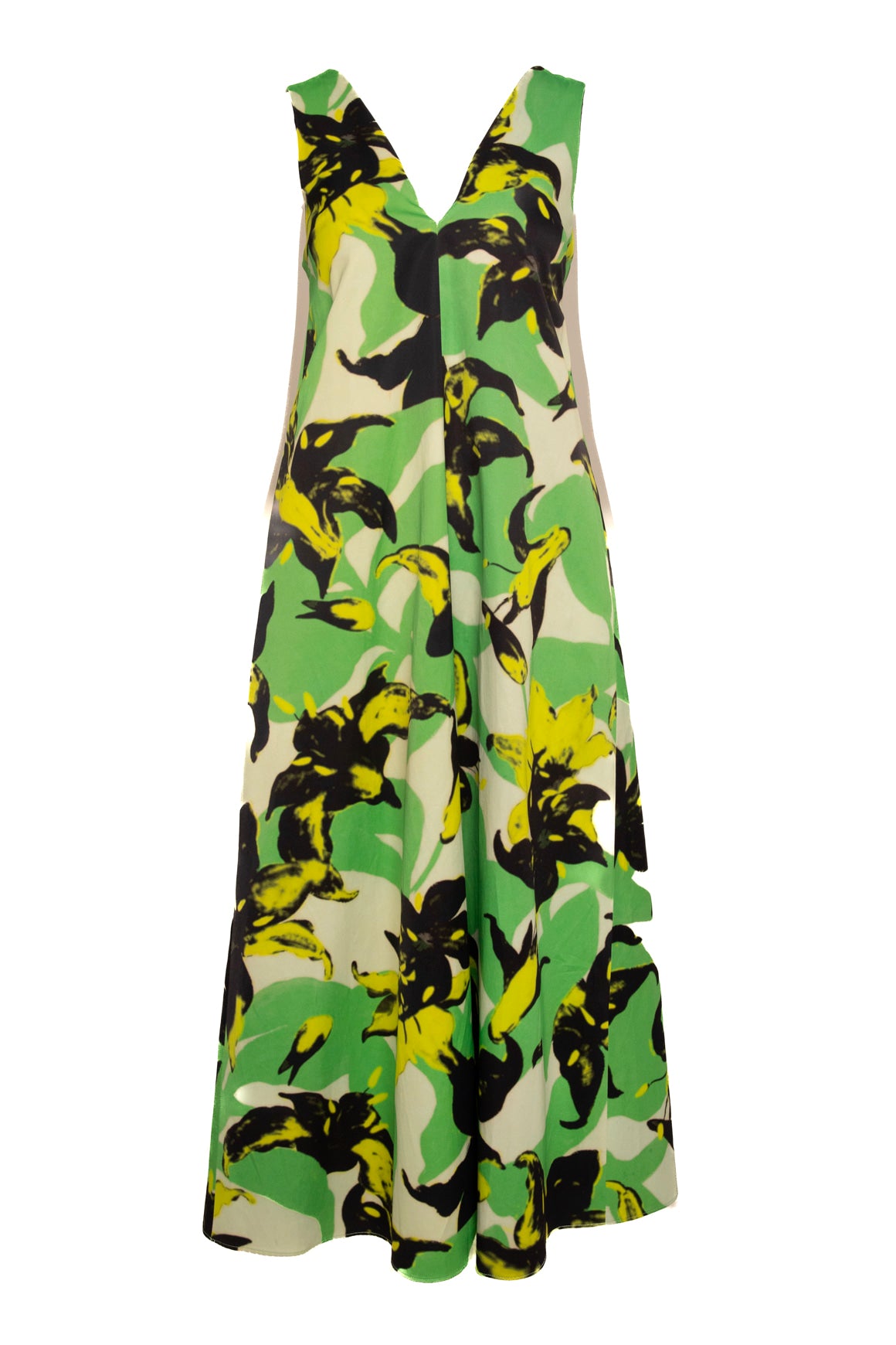 DRIES VAN NOTEN Floral Satin Trapeze Dress (Sz. 34/XS)
