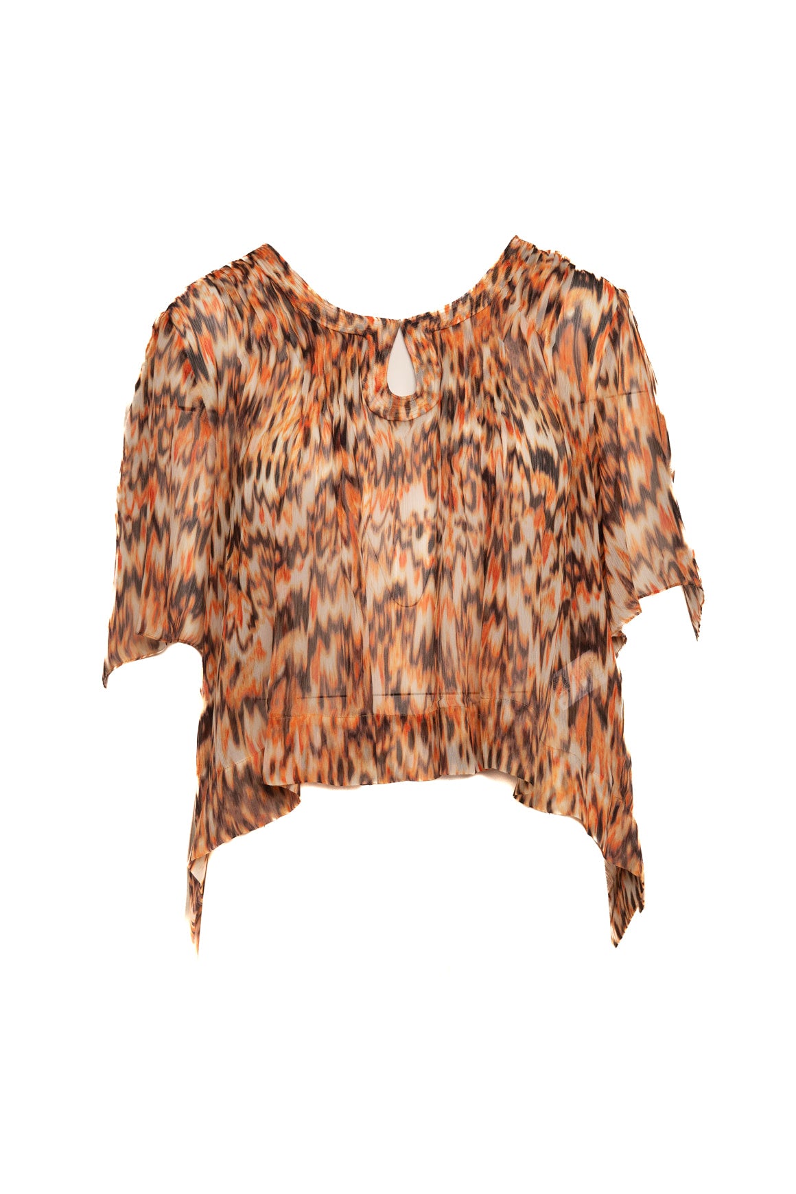 ISABEL MARANT Orange Printed Silk Top & Skirt (Sz.8)