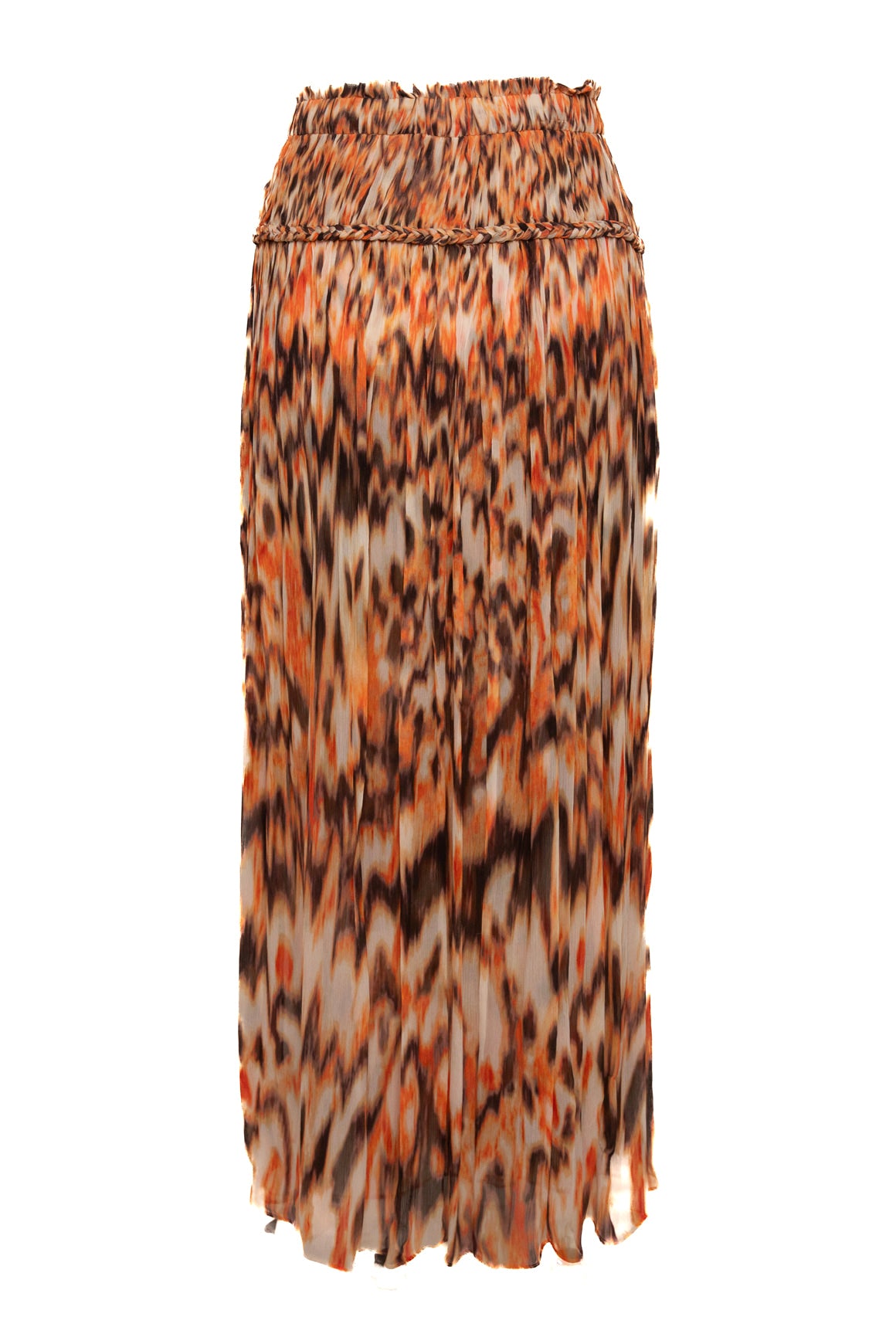 ISABEL MARANT Orange Printed Silk Top & Skirt (Sz.8)