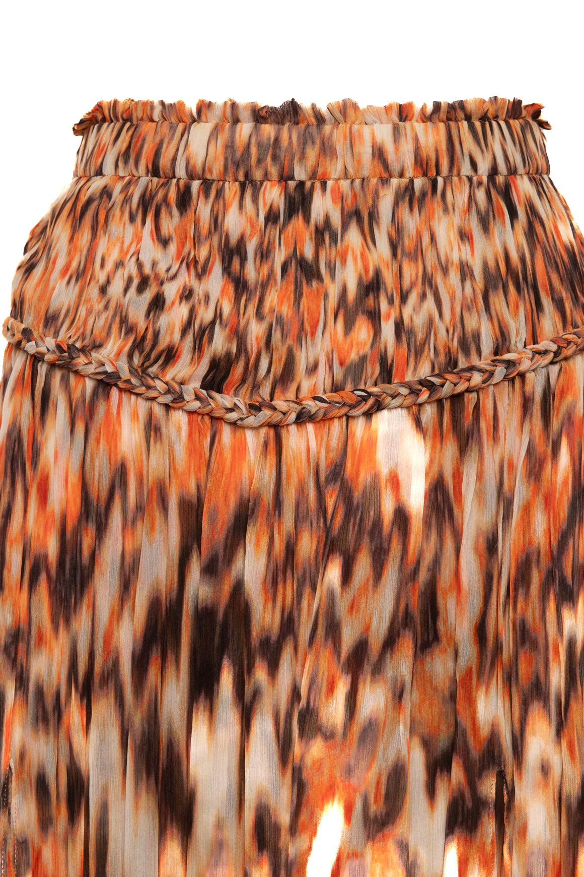 ISABEL MARANT Orange Printed Silk Top & Skirt (Sz.8)