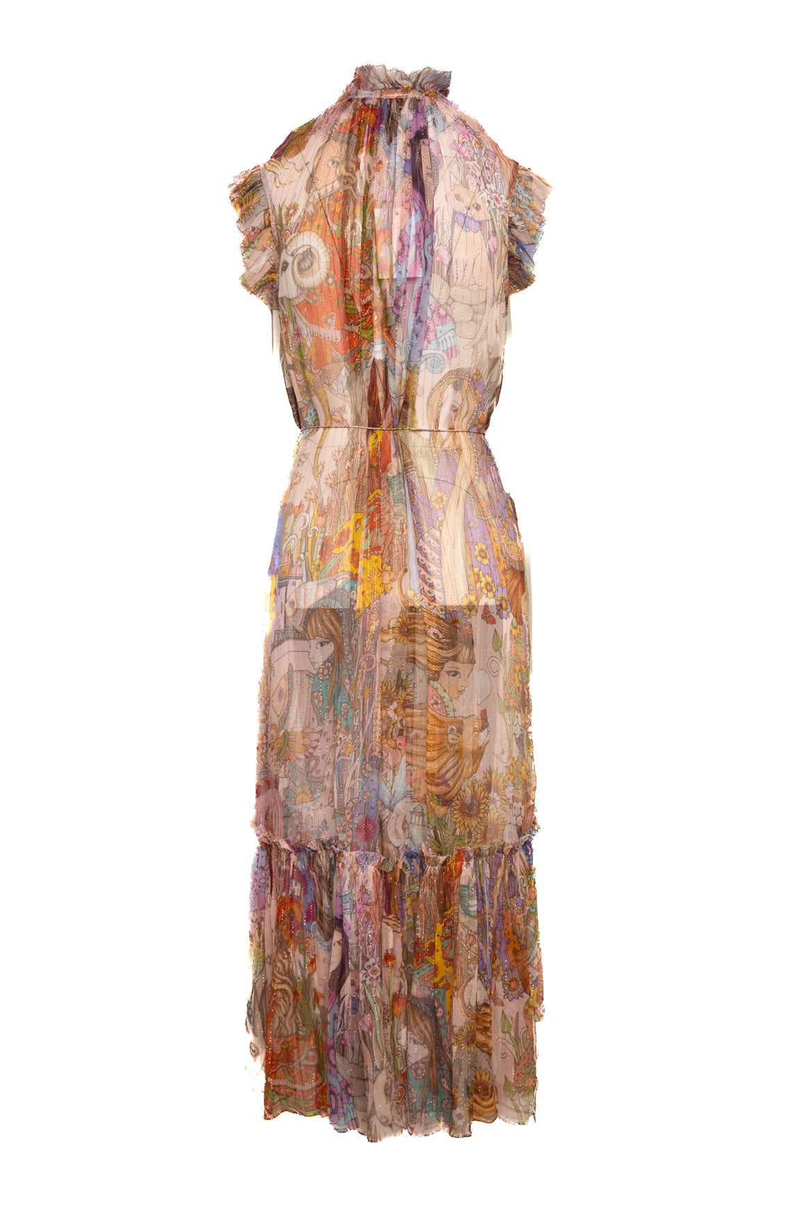 ZIMMERMANN Pink Silk Kaleidoscope Flutter Dress (Sz. 4/12)