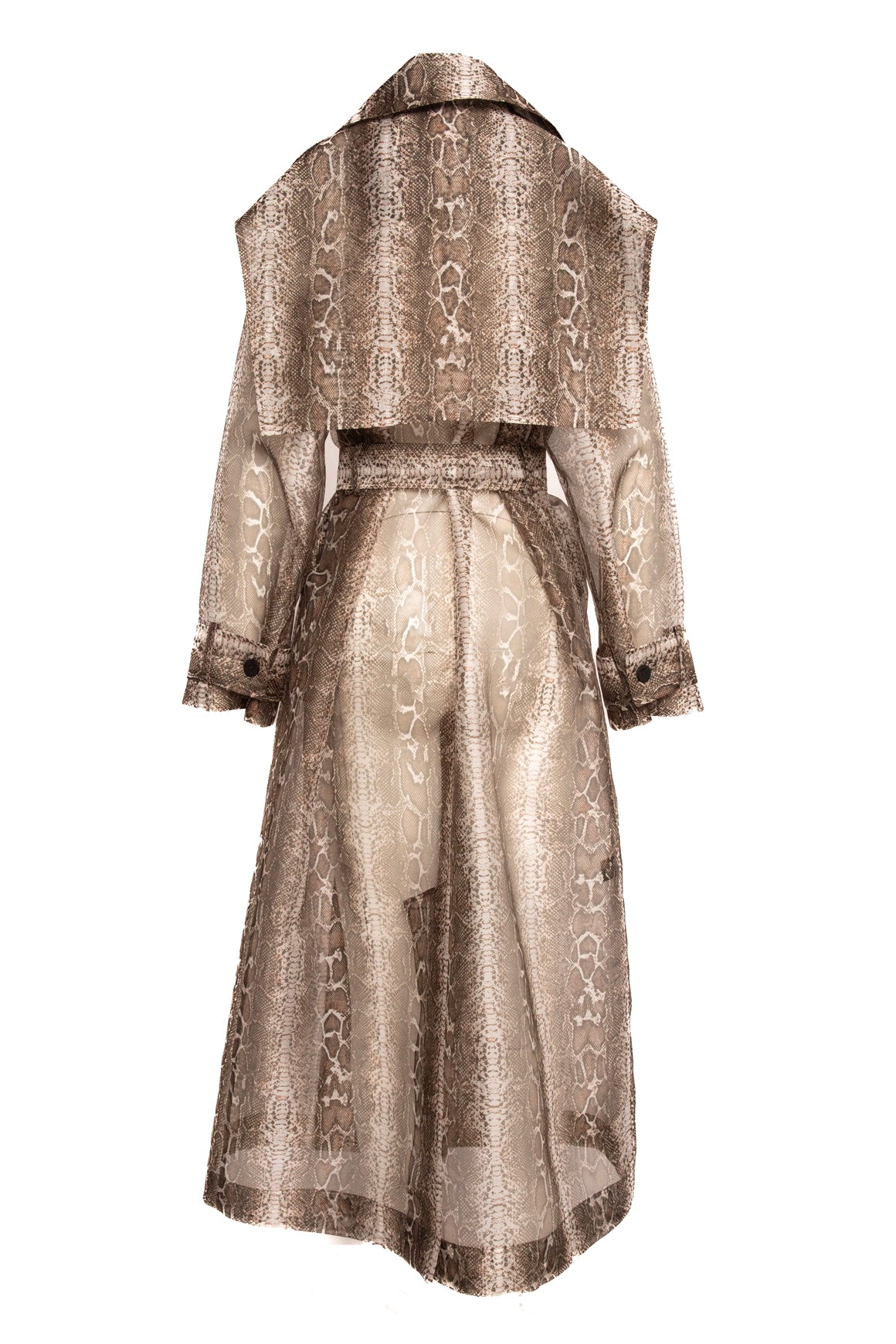 LAPOINTE Snake Organza Belted Trench Jacket (Sz.XS)