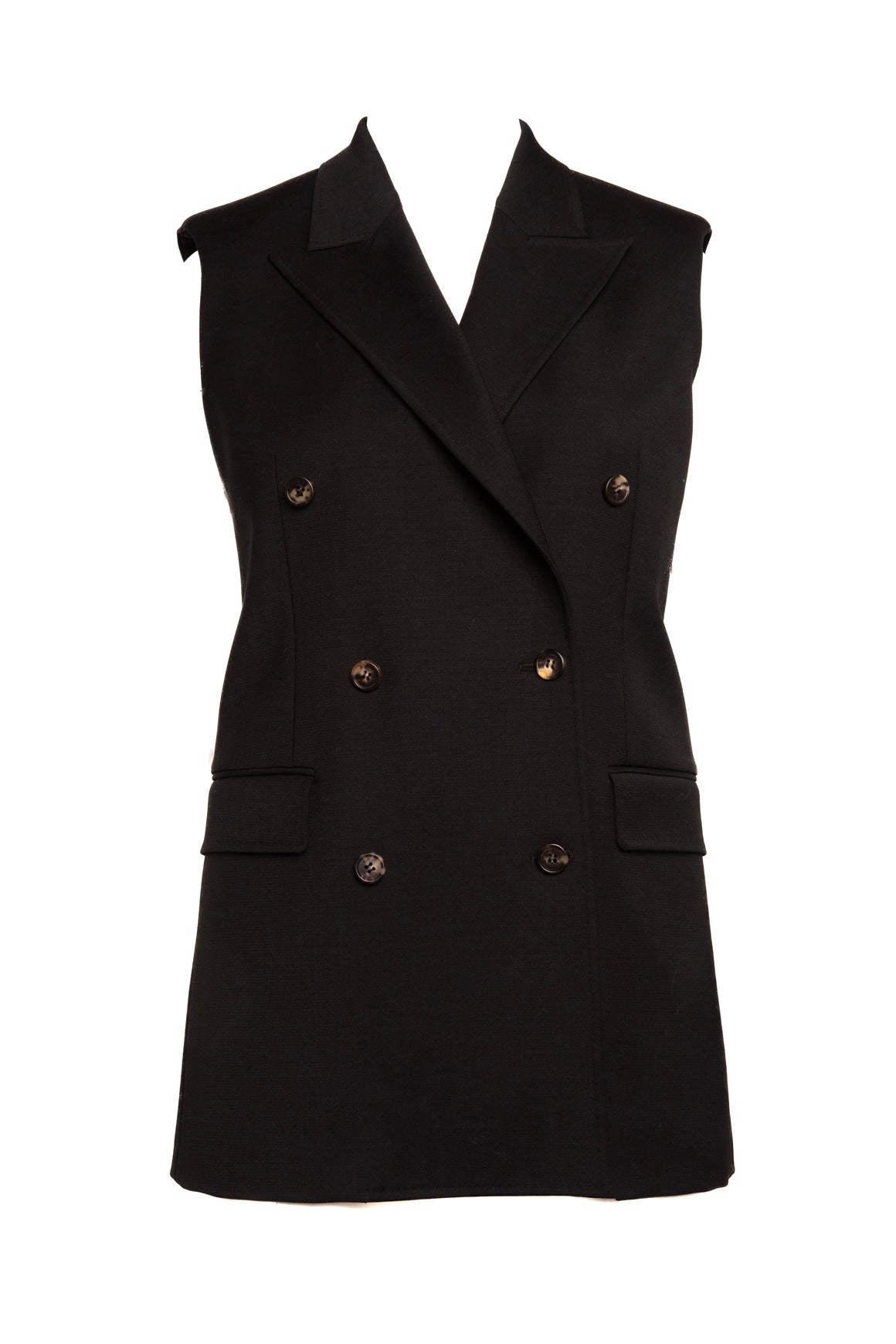GABRIELA HEARST Black Double Breasted Vest (Sz.40/4)