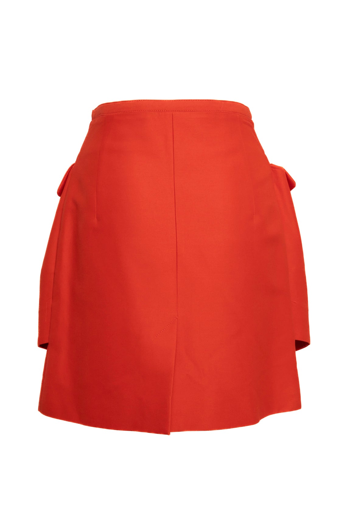 JACQUEMUS Red Button Front Asymmetric Mini Skirt (Sz.36/0)