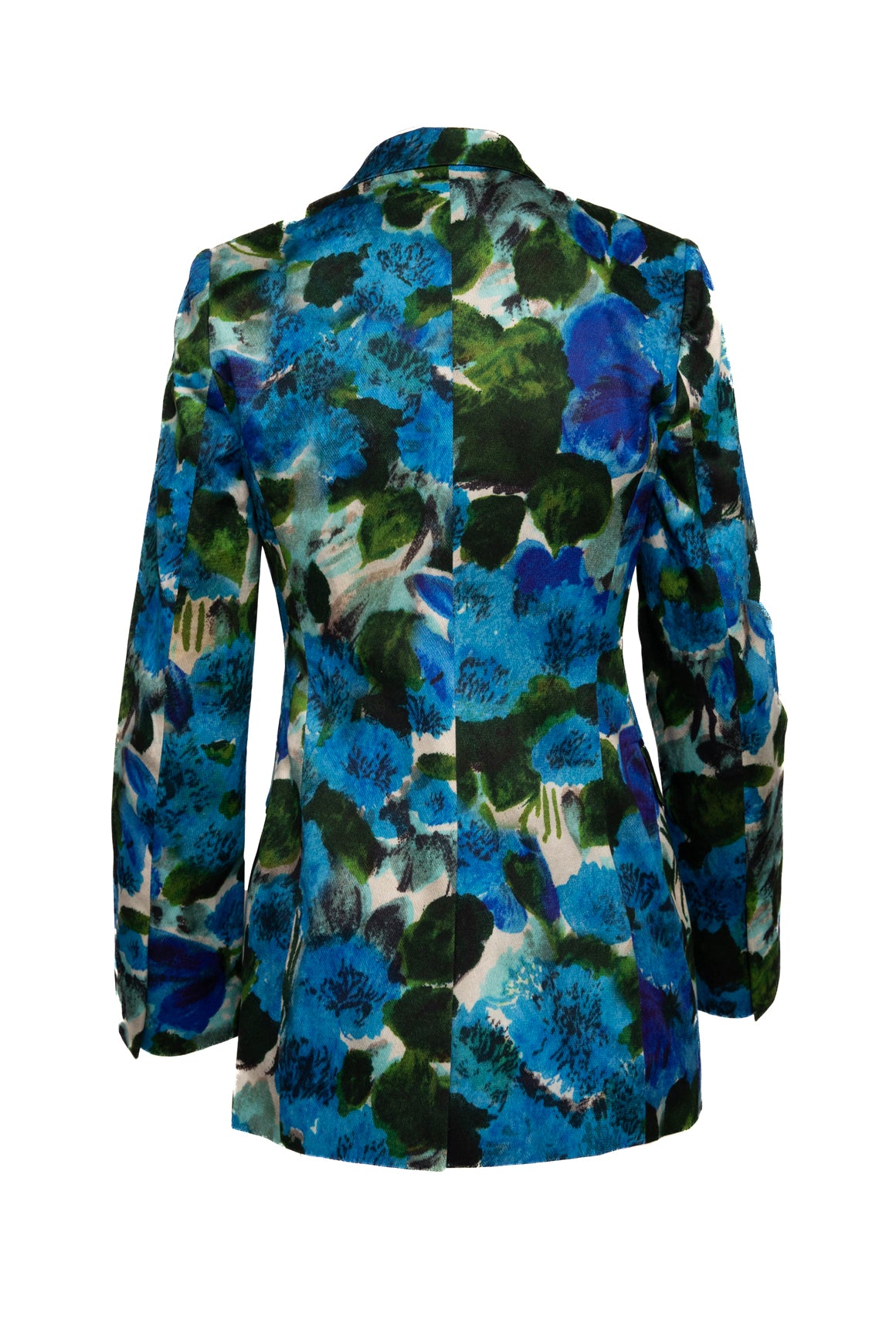 DRIES VAN NOTEN Blue Floral Blazer & Trousers Suit (Sz.34/0)