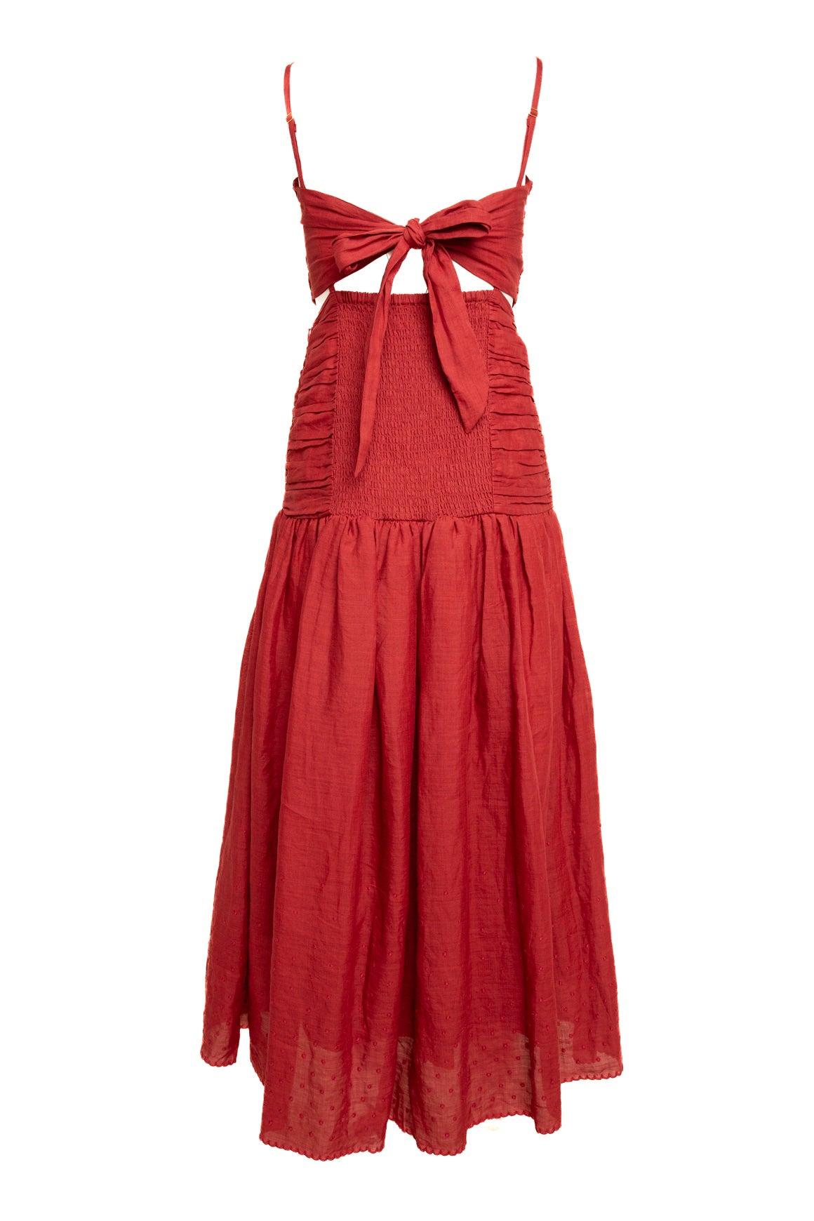 POSSE Red Linen Ruch Maxi Dress (Sz. S)