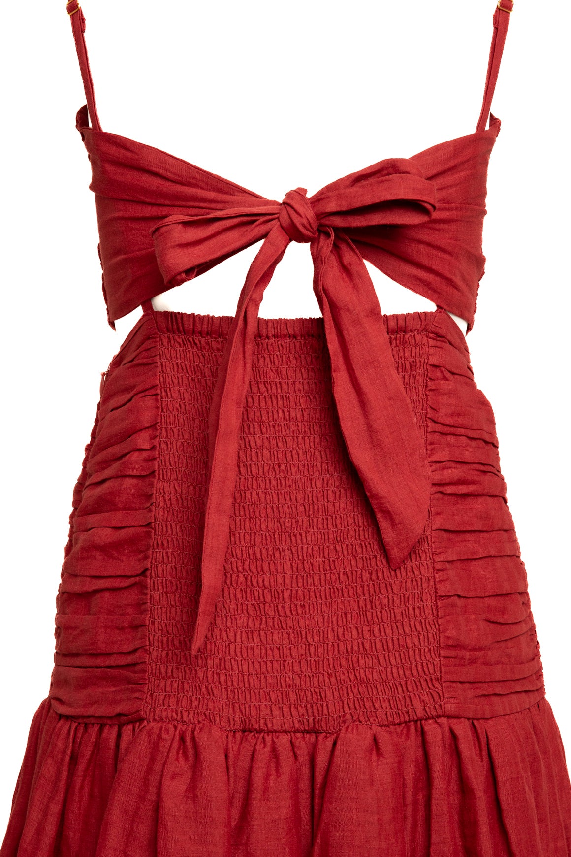 POSSE Red Linen Ruch Maxi Dress (Sz. S)