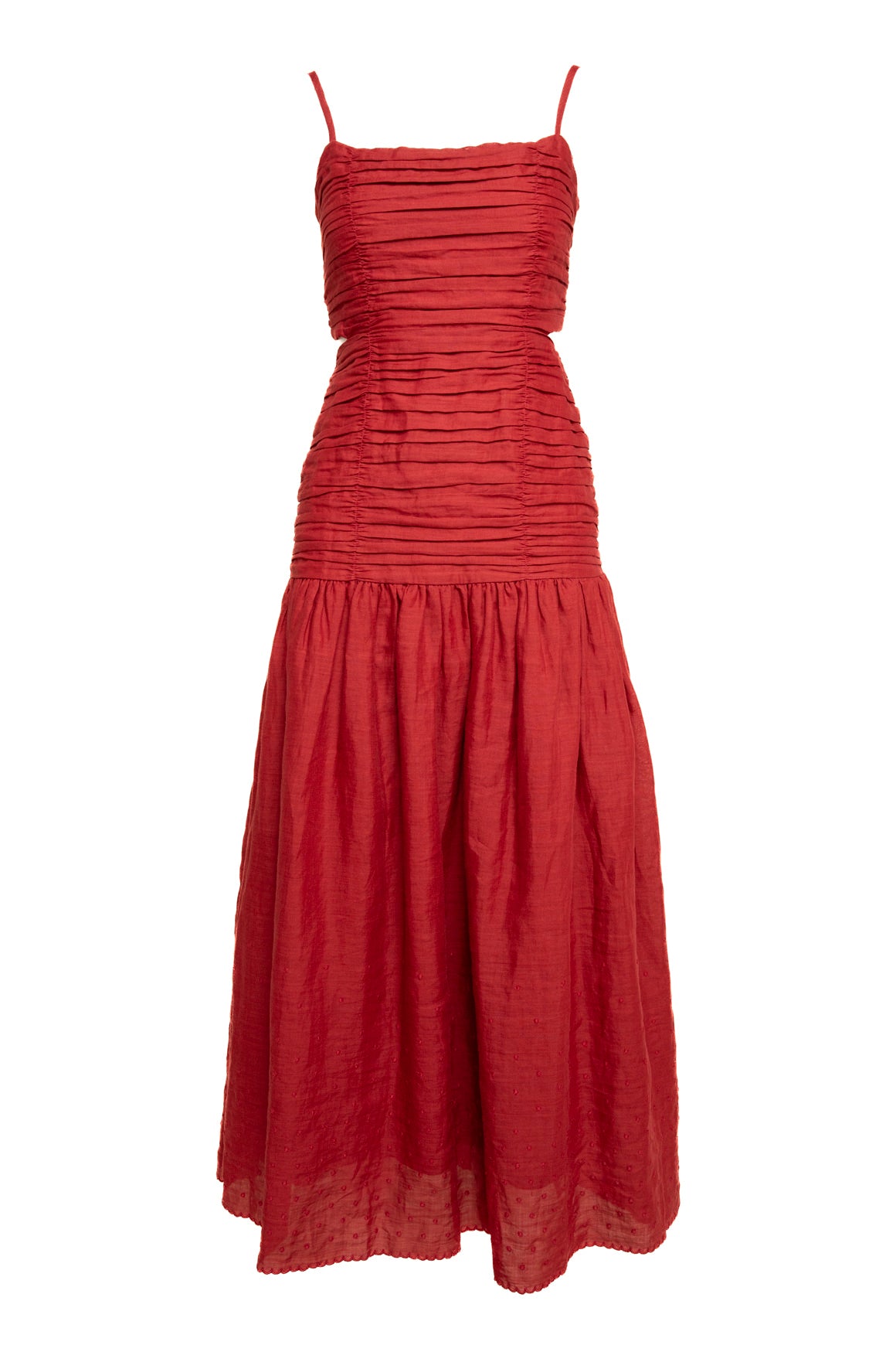 POSSE Red Linen Ruch Maxi Dress (Sz. S)