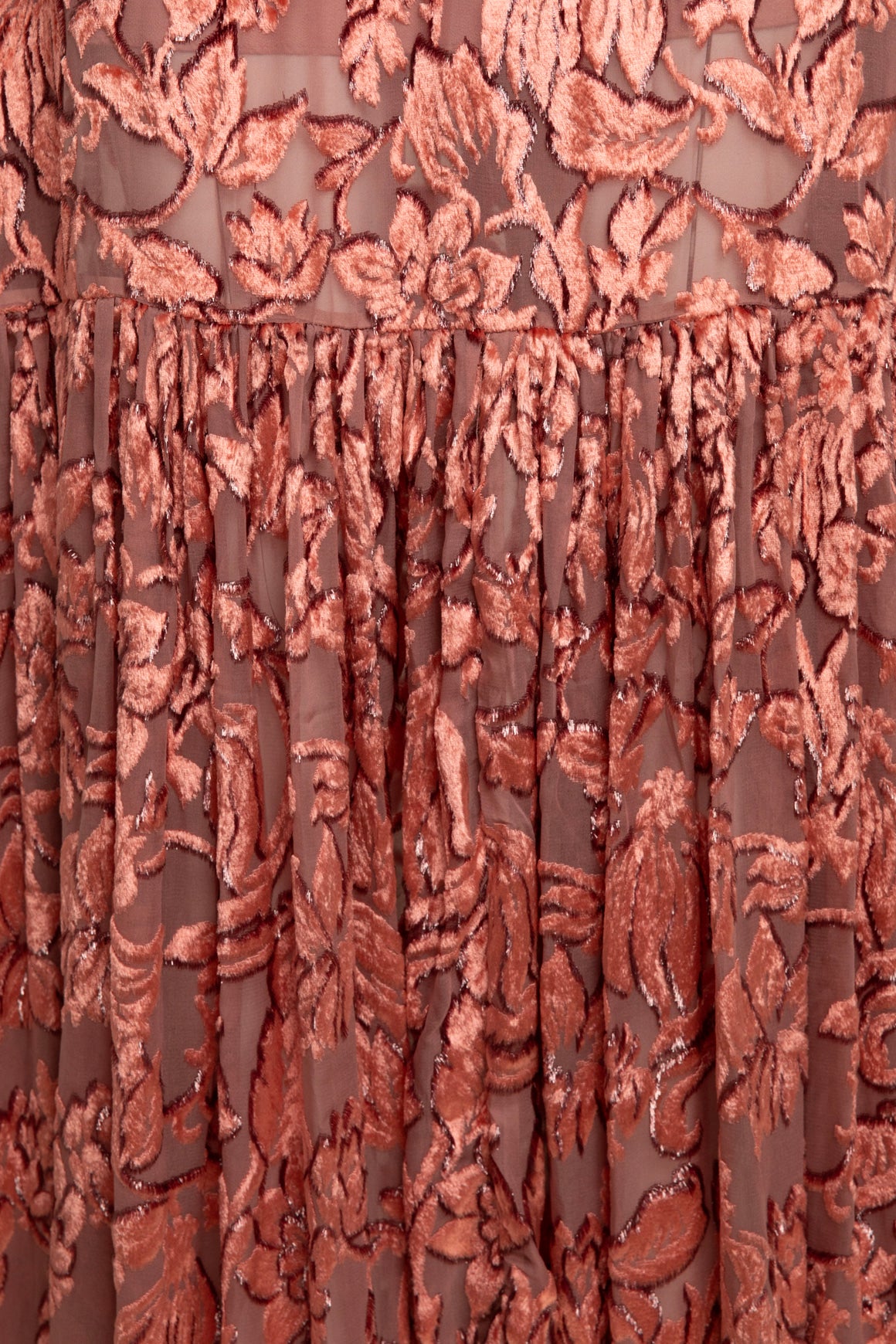 ALEXIS Pink Burnout Floral Maxi Skirt (Sz. L)