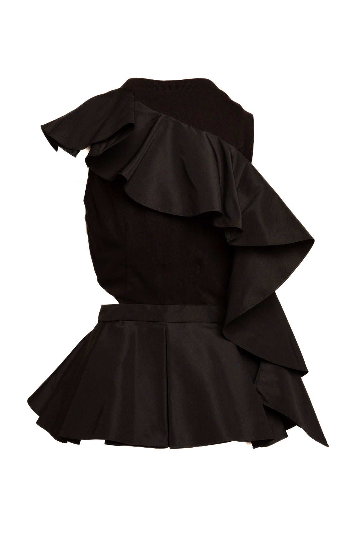 ALEXANDER MCQUEEN Black Ruffle Tank Top (Sz. 12)