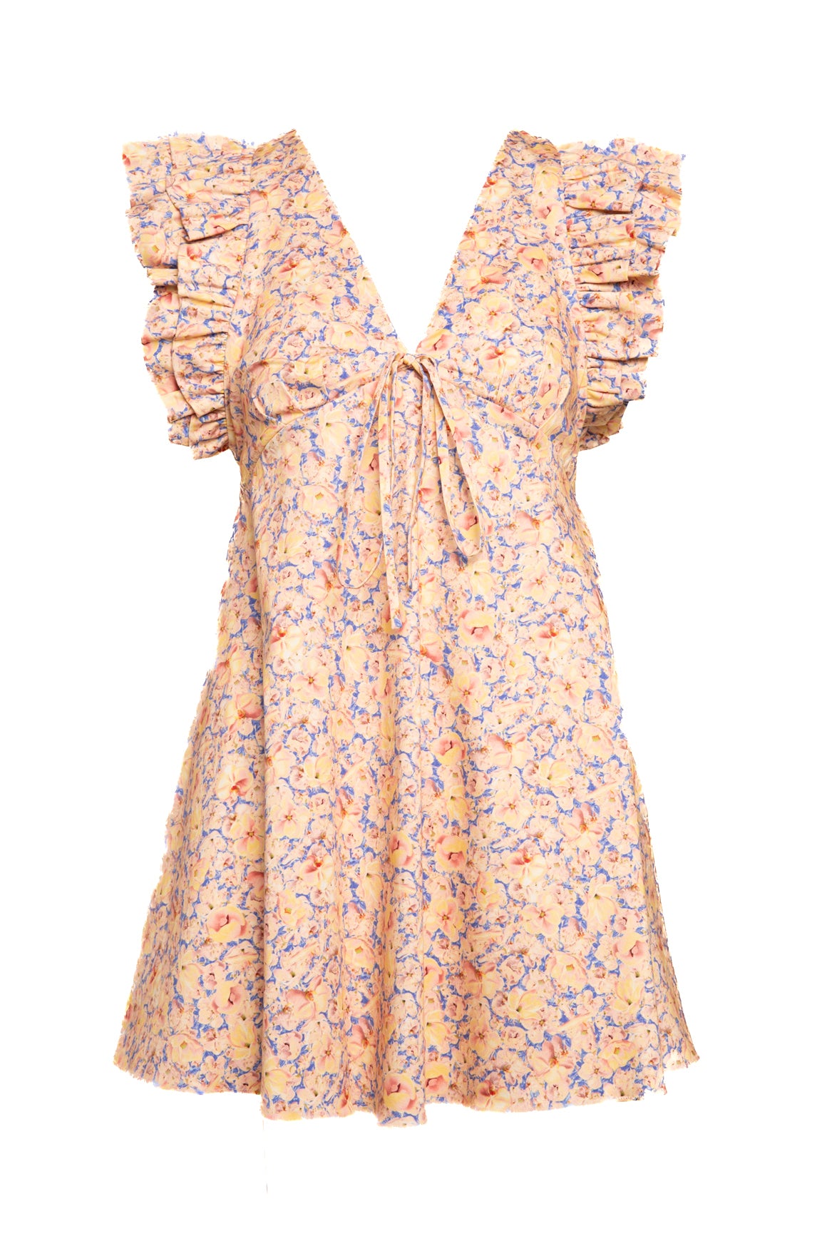 KIKA VARGAS Pink + Blue Floral "Nola Dress" (Sz. 4)