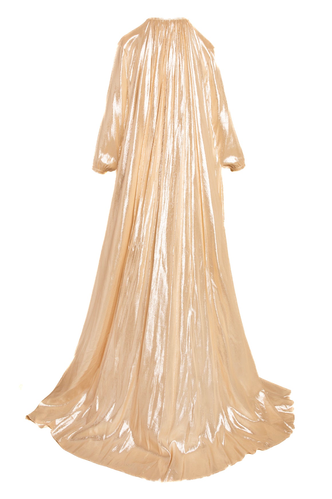 CELINE Gold Tencel Maxi Cape Back Blouse (Sz. 2)