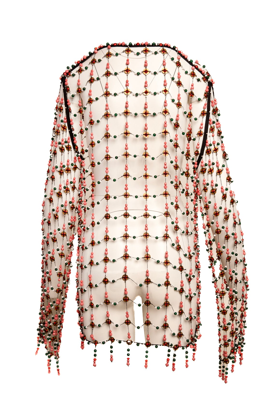 DRIES VAN NOTEN Fall 2025 Beaded Fishnet Blouse (Sz. OS)