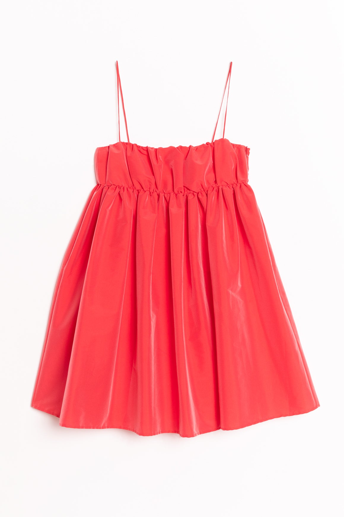 BERNADETTE Red "Birgit" Gathered Taffeta Mini Dress
