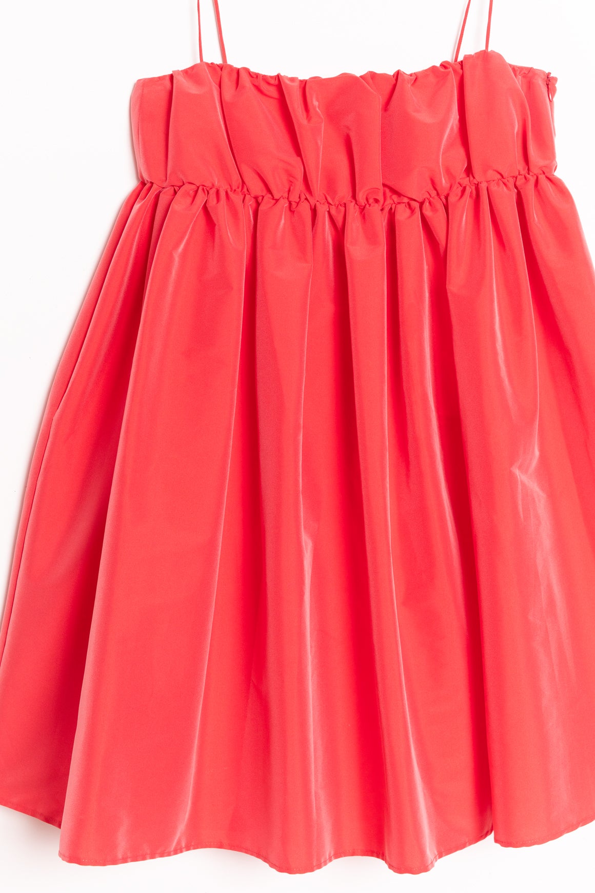 BERNADETTE Red "Birgit" Gathered Taffeta Mini Dress