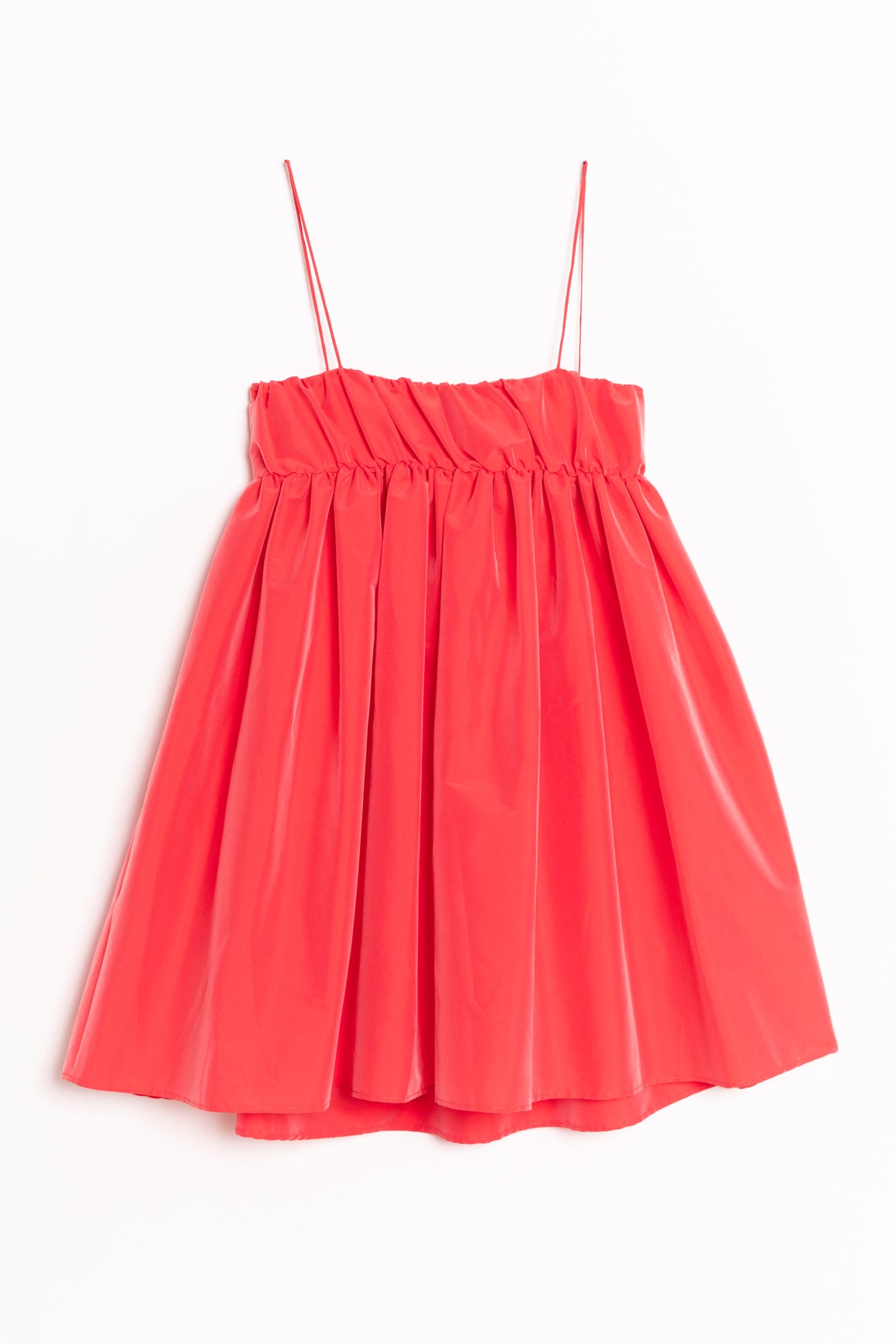 BERNADETTE Red "Birgit" Gathered Taffeta Mini Dress