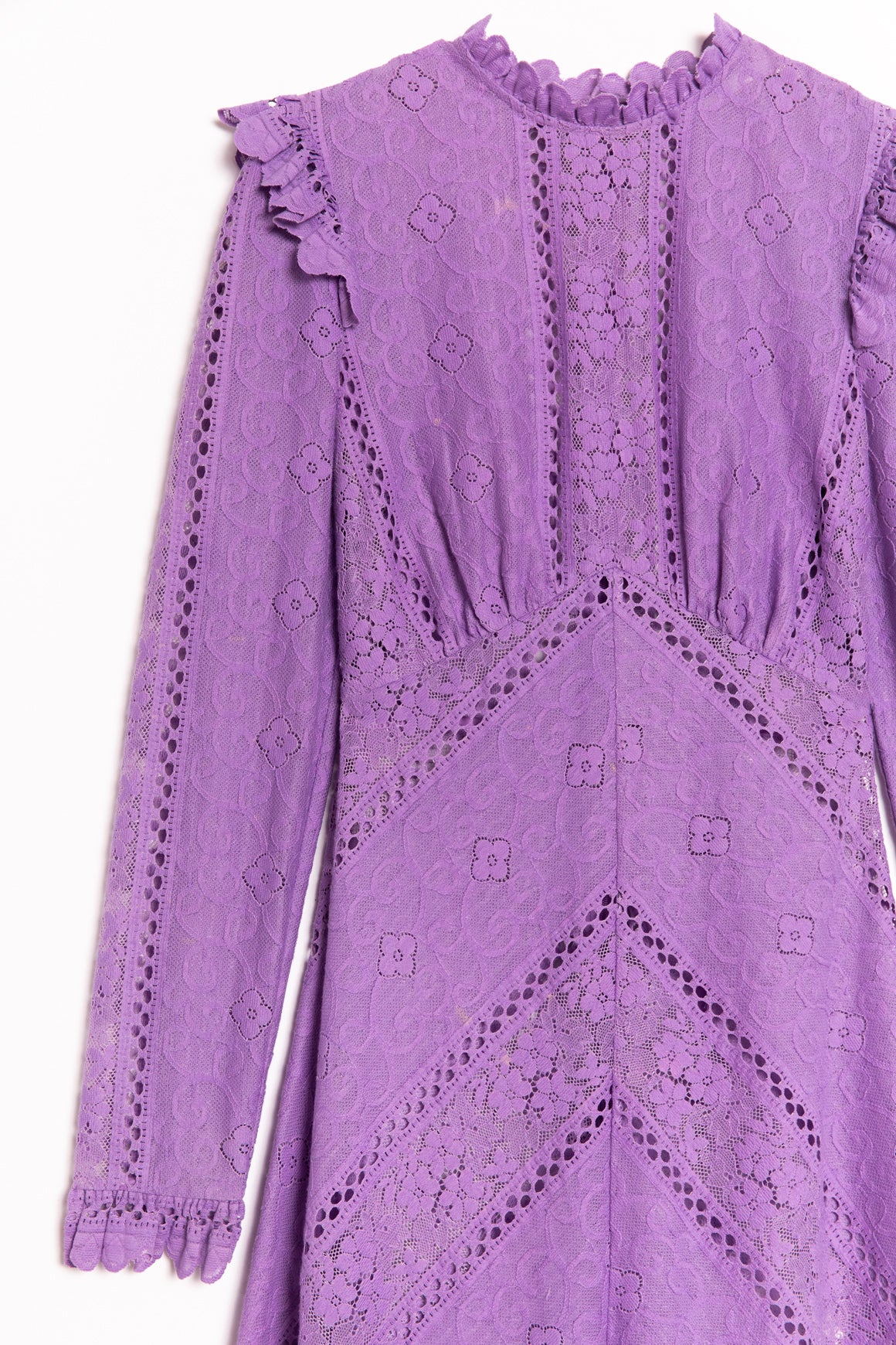 ZIMMERMANN Purple "Brighton" Paneled Lace Maxi Dress