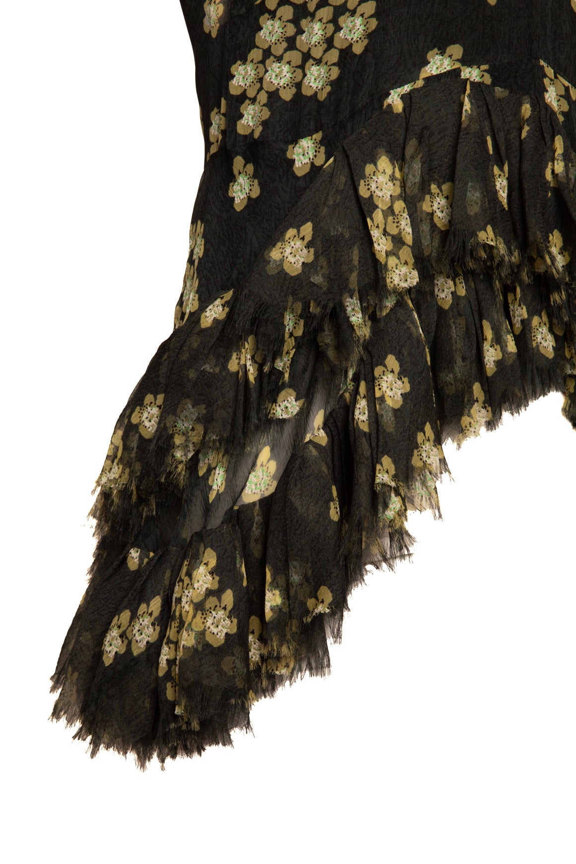 MARNI Floral Mesh Asymmetrical Ruffle Top (Sz. 38/2)