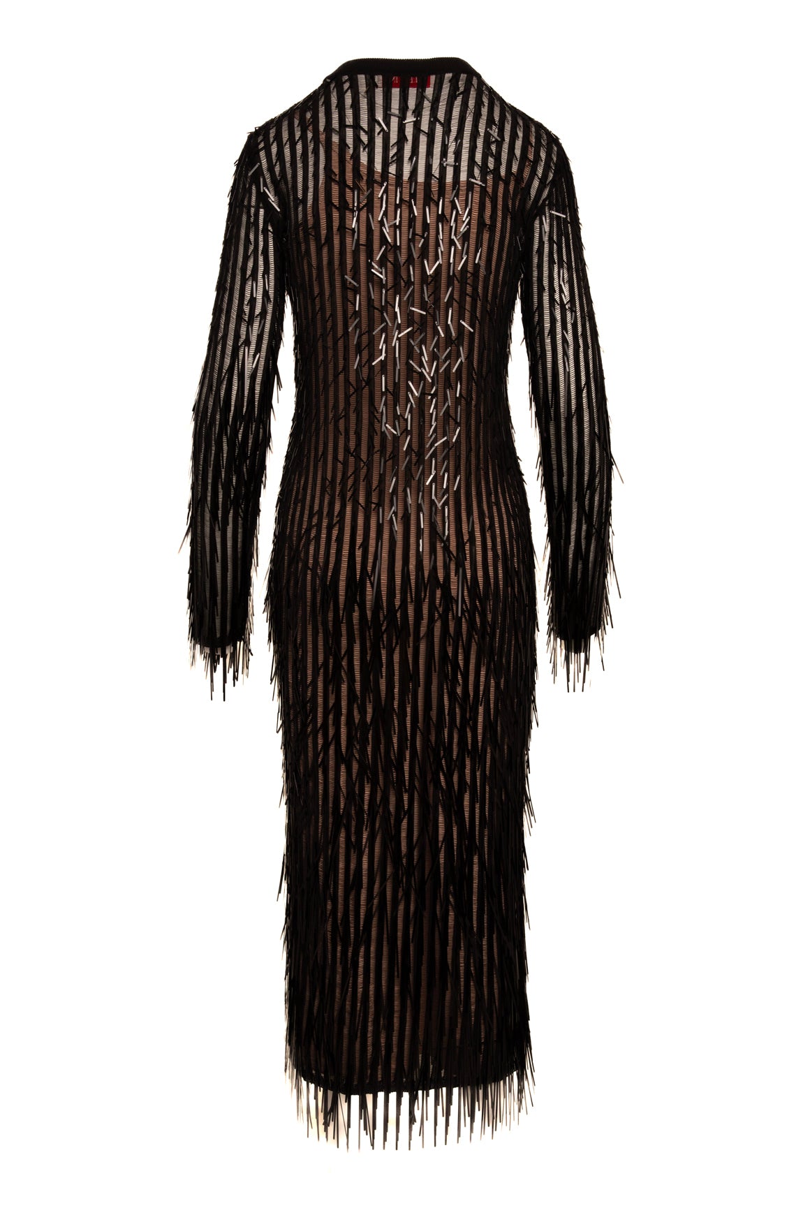 VALENTINO Black Fringed Gown (Sz. L)