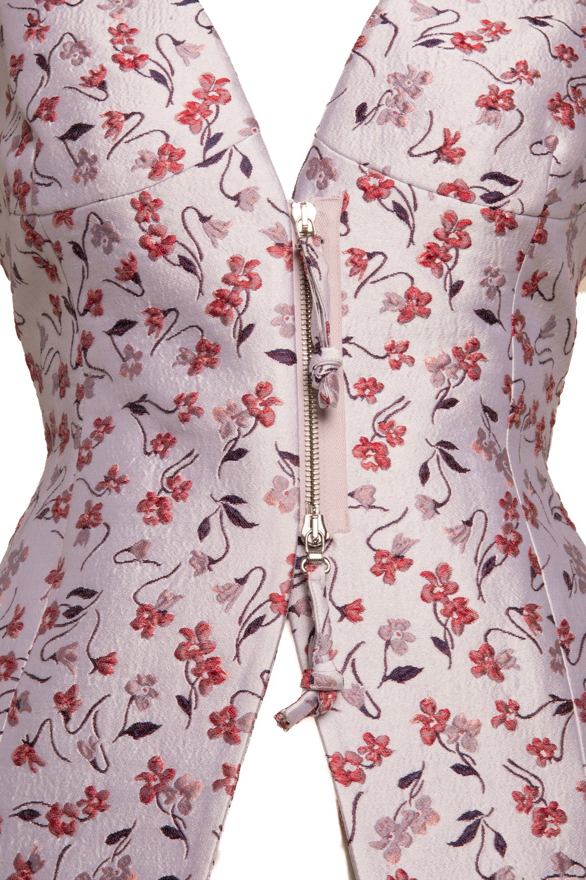 ALTUZARRA Lilac Floral Jacquard Zip Front Vest (Sz. 40/4)